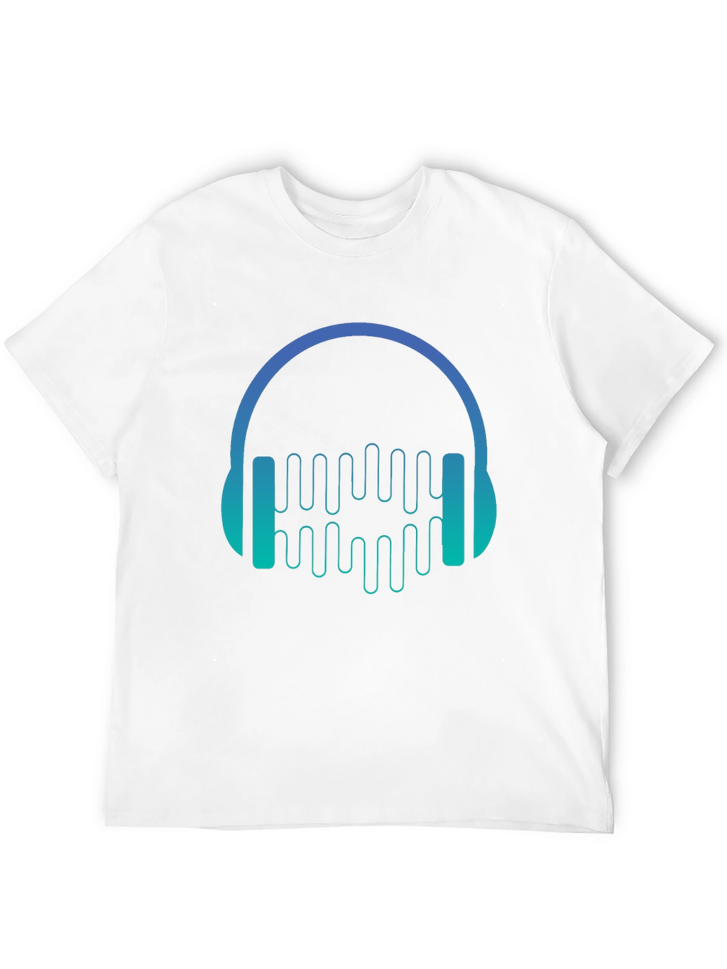 Camiseta Negra con Diseño de Auriculares Musicales
