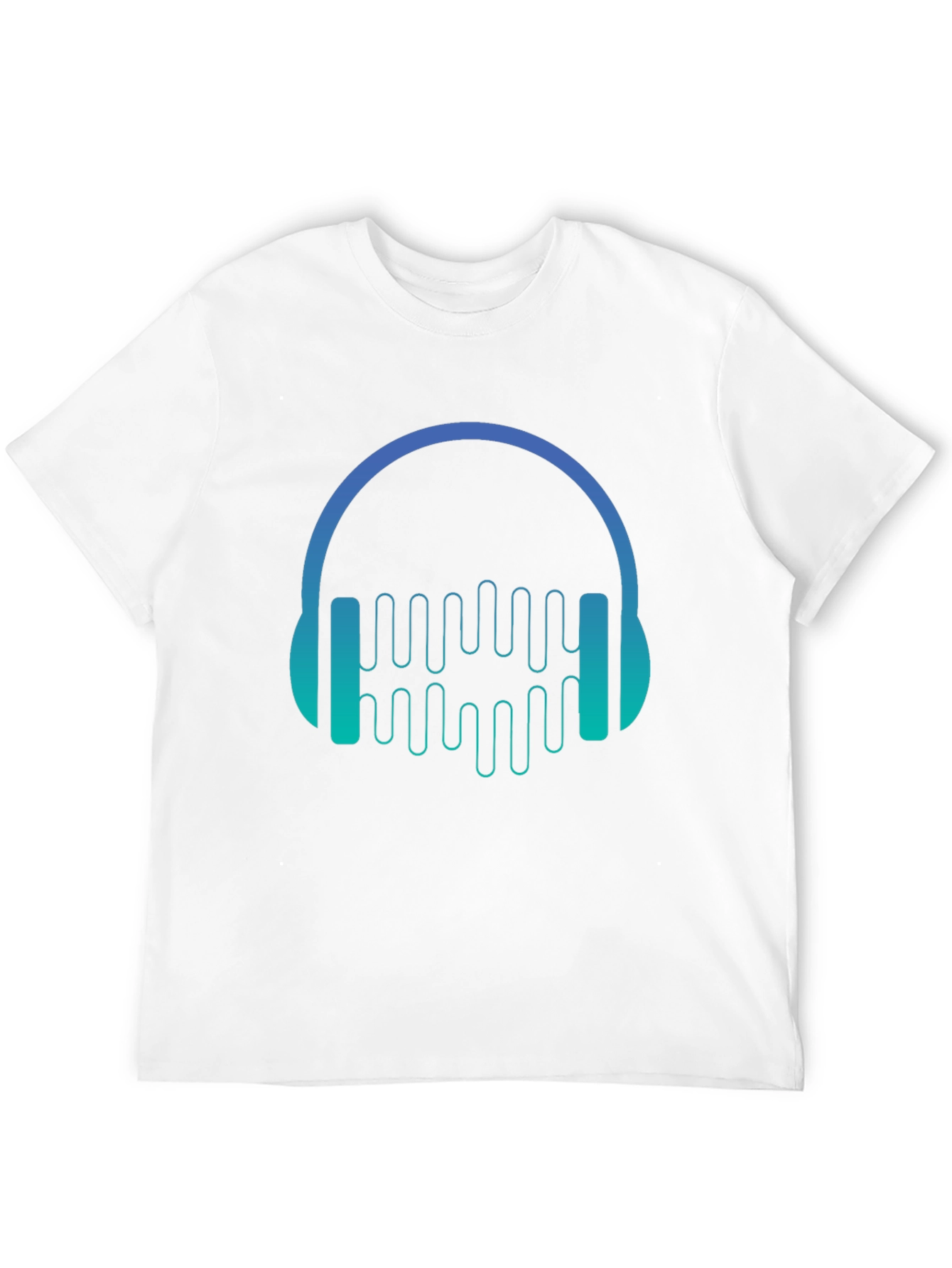 Camiseta Negra con Diseño de Auriculares Musicales