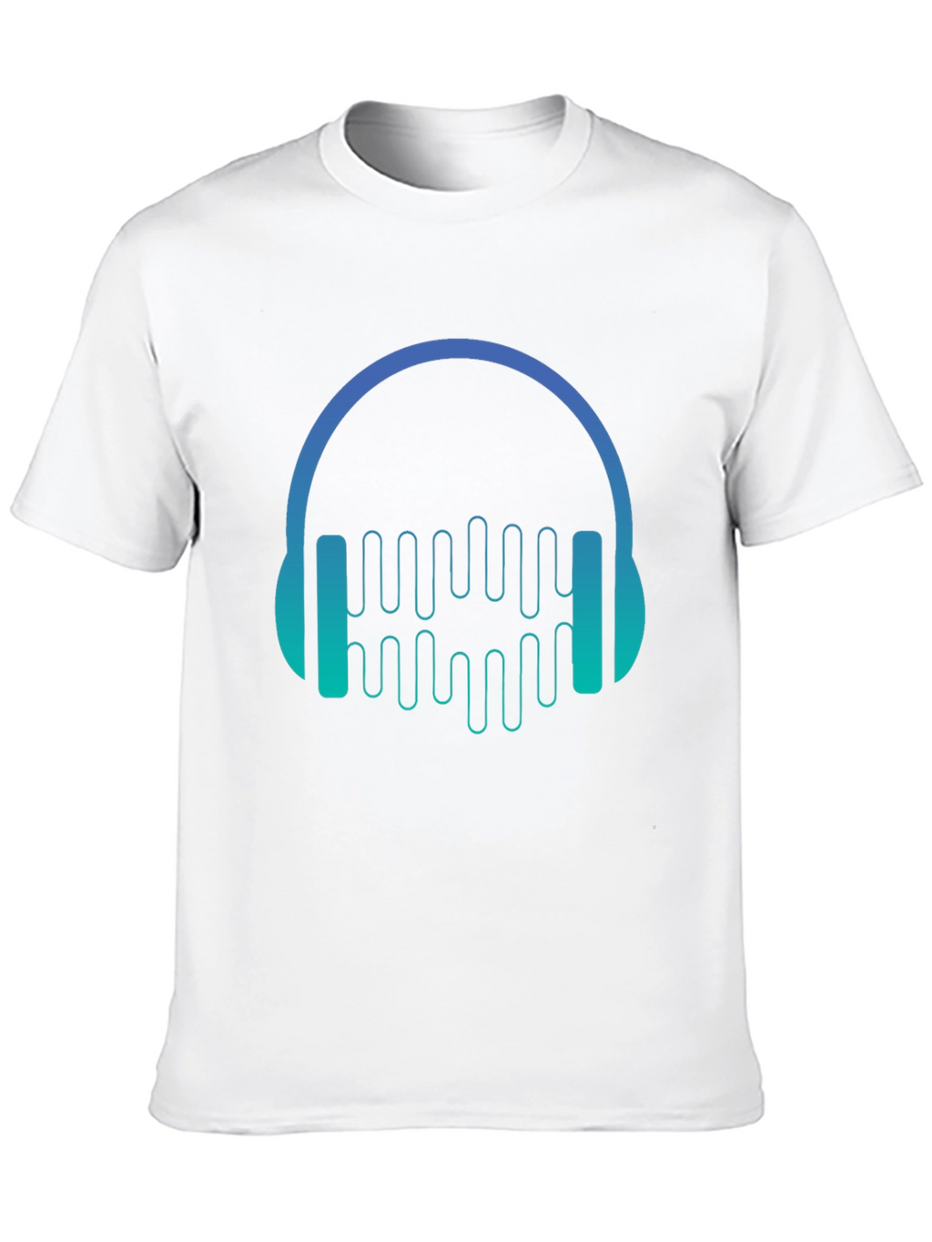 Camiseta Negra con Diseño de Auriculares Musicales