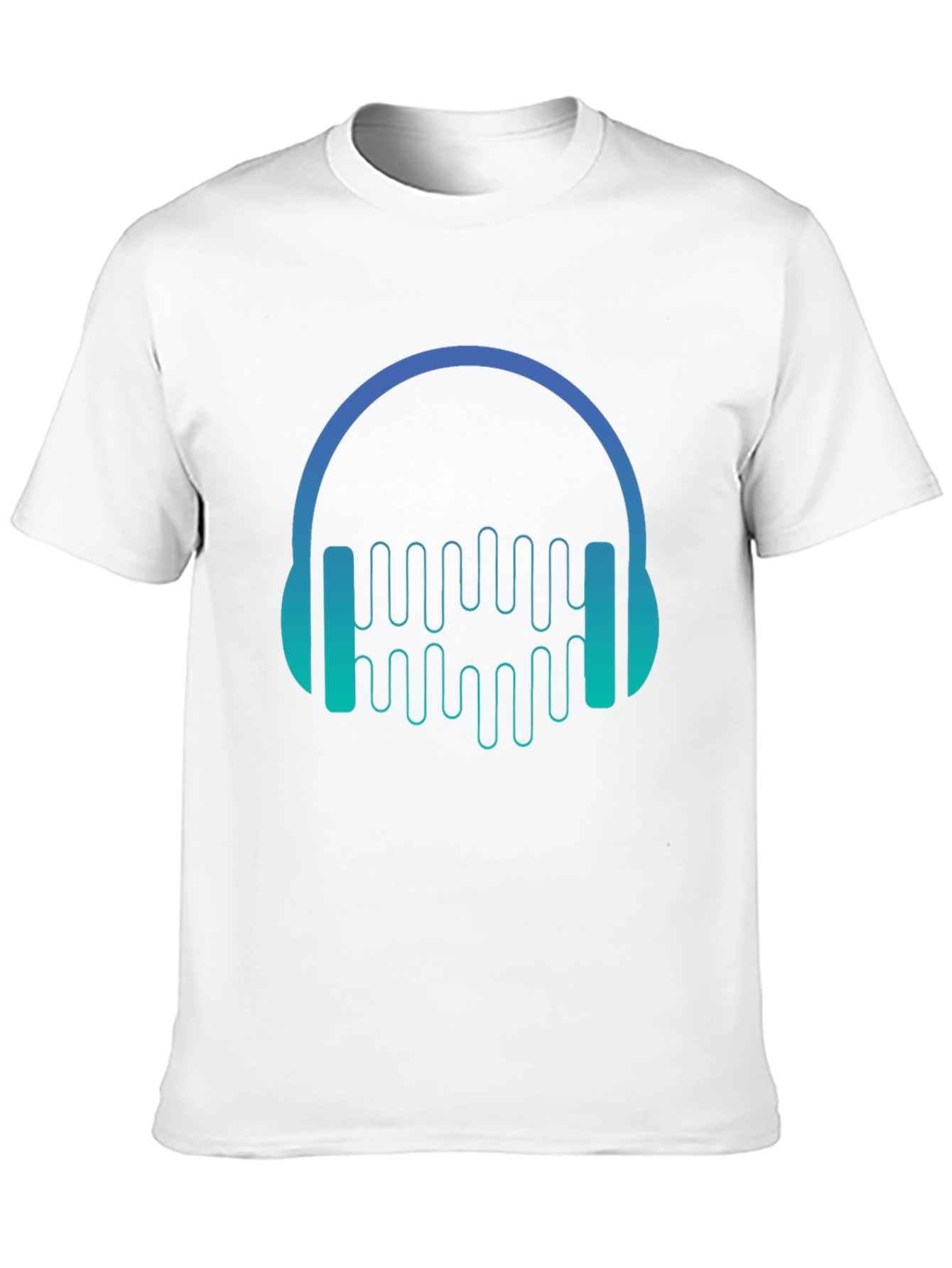 Camiseta Negra con Diseño de Auriculares Musicales