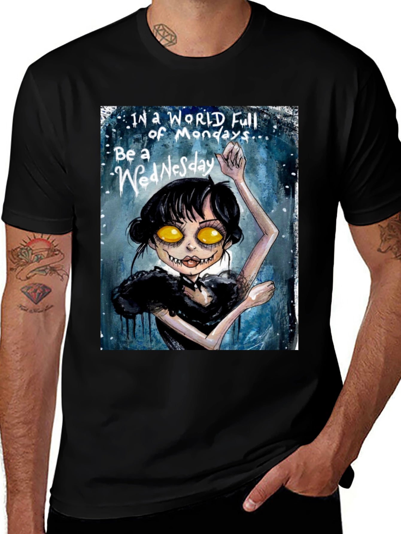 Camiseta Gráfica Miércoles Addams - Sé un Miércoles