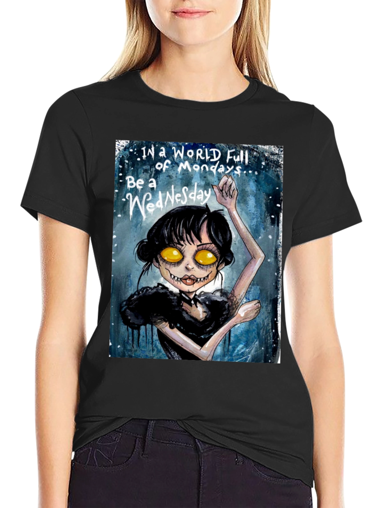 Camiseta Gráfica Miércoles Addams - Sé un Miércoles