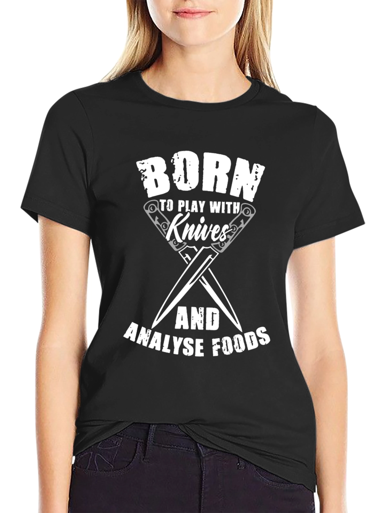 Camiseta Negra Born to Play With Knives