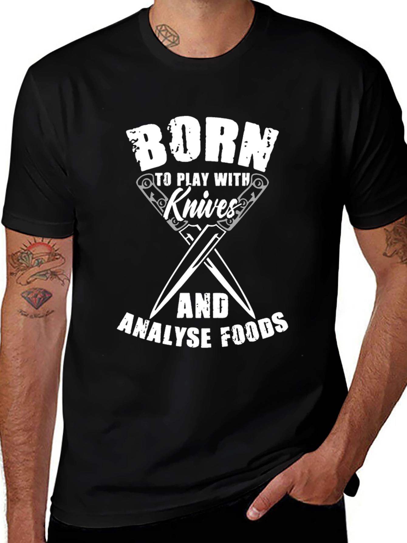 Camiseta Negra Born to Play With Knives