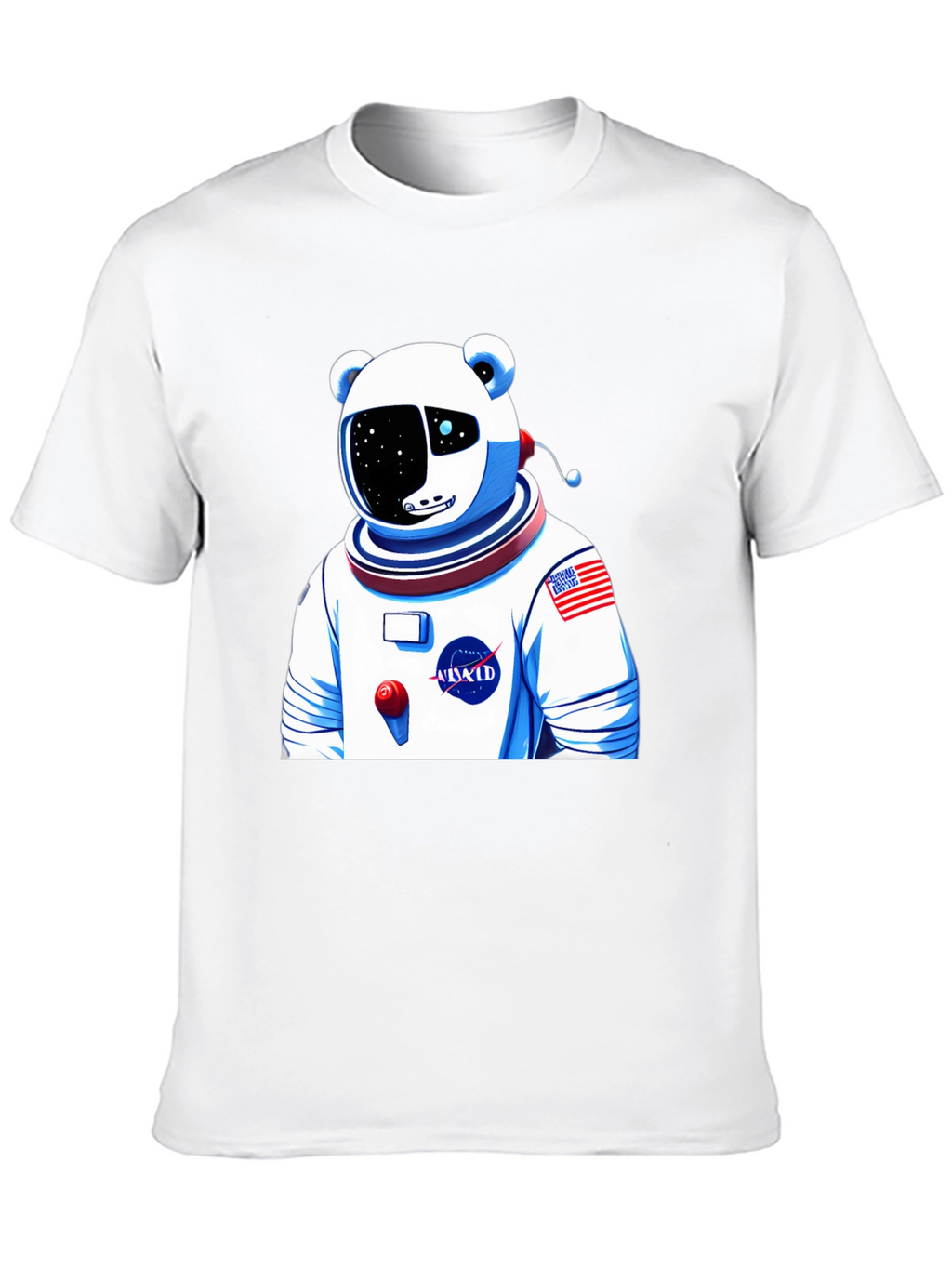 Camiseta Negra con Diseño Astronauta Oso Polar