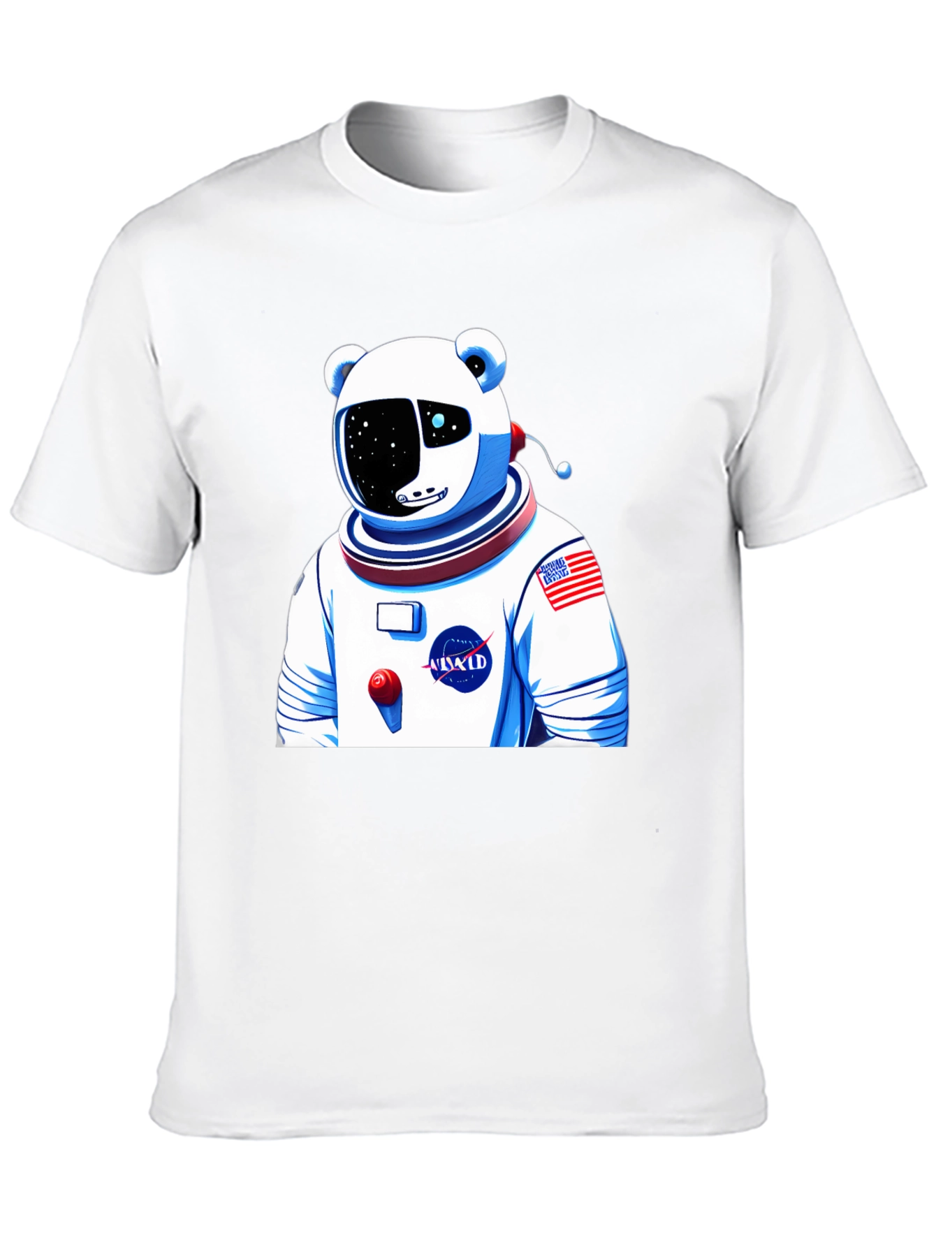 Camiseta Negra con Diseño Astronauta Oso Polar