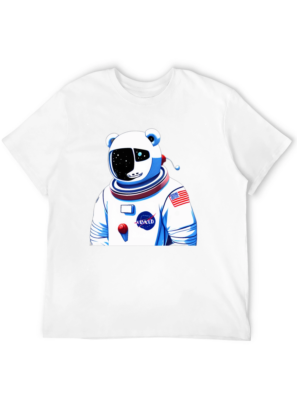 Camiseta Negra con Diseño Astronauta Oso Polar