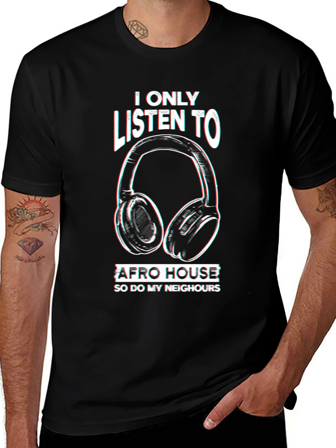 Camiseta Negra Afro House: ¡Música a Todo Volumen!