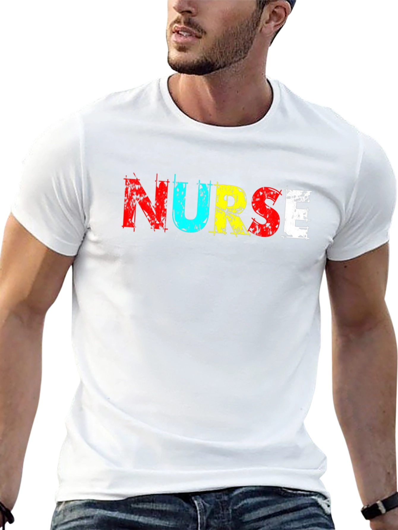Camiseta Negra NURSE Colorida