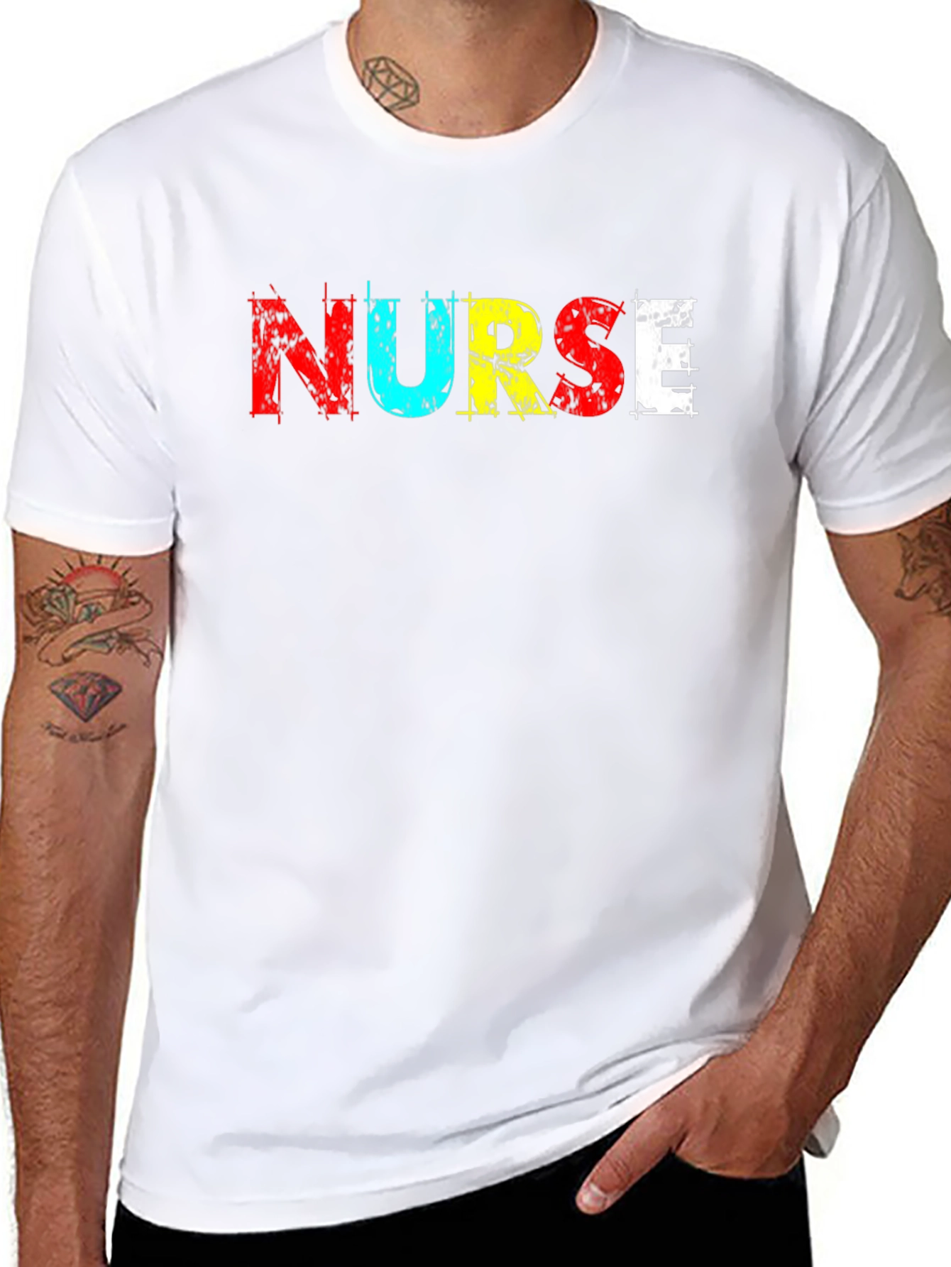 Camiseta Negra NURSE Colorida