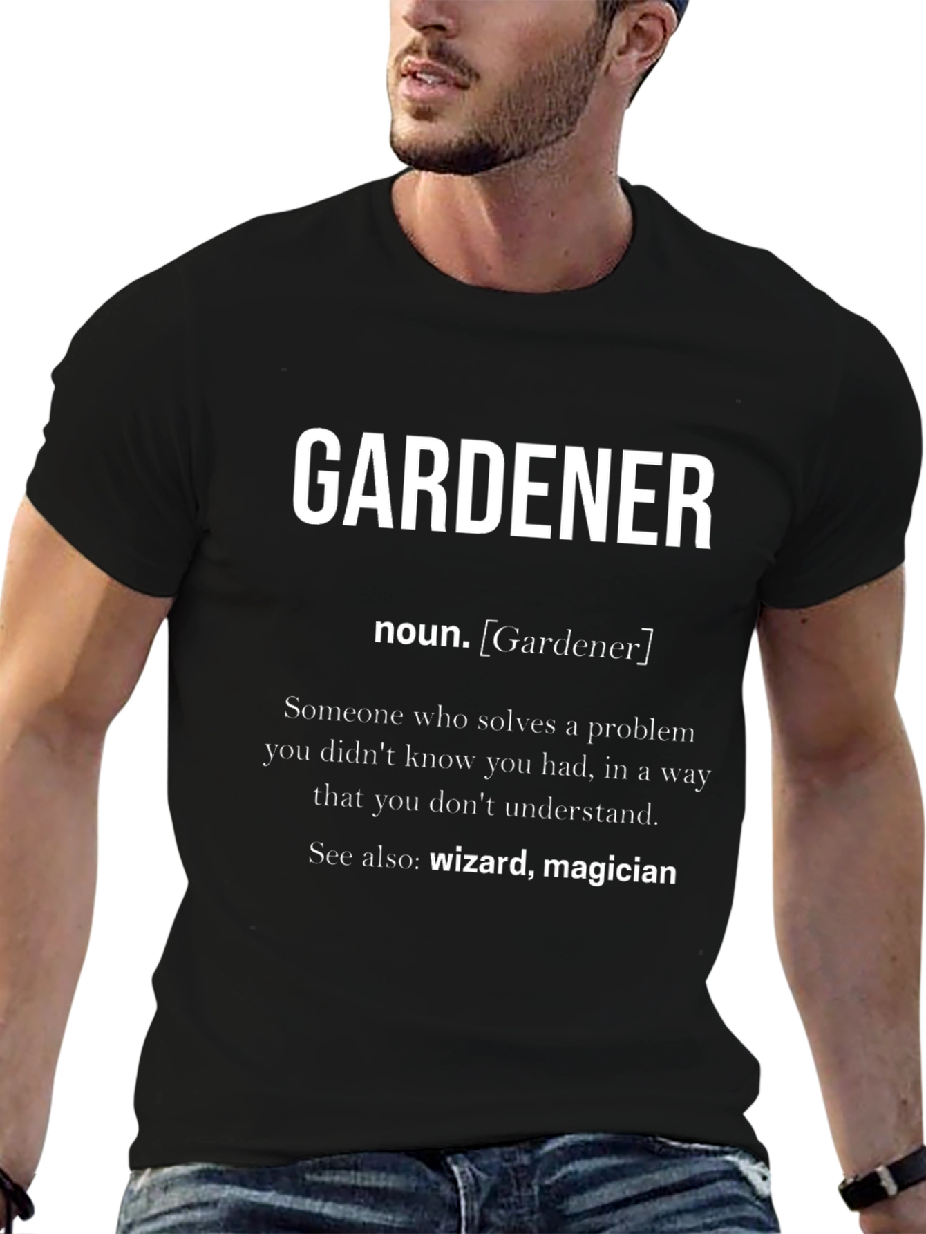Camiseta Negra con Definición de Jardinero