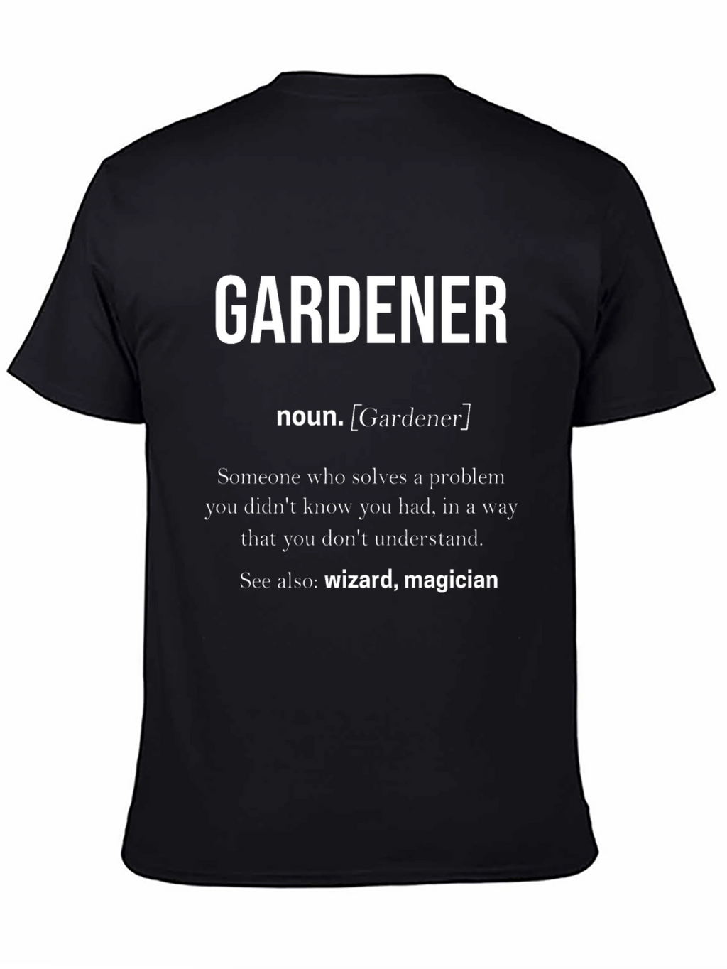 Camiseta Negra con Definición de Jardinero