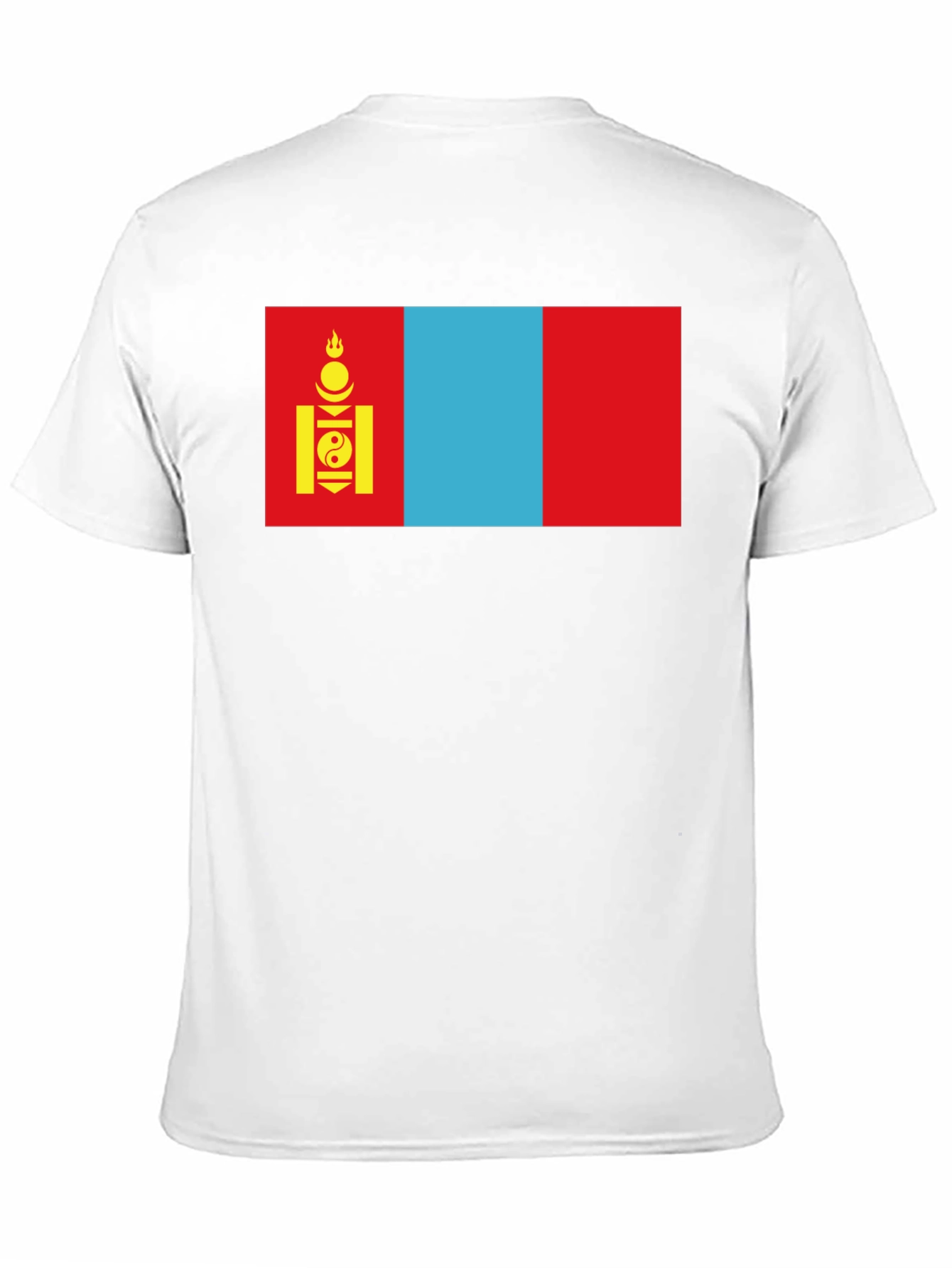Camiseta Negra con Bandera de Mongolia