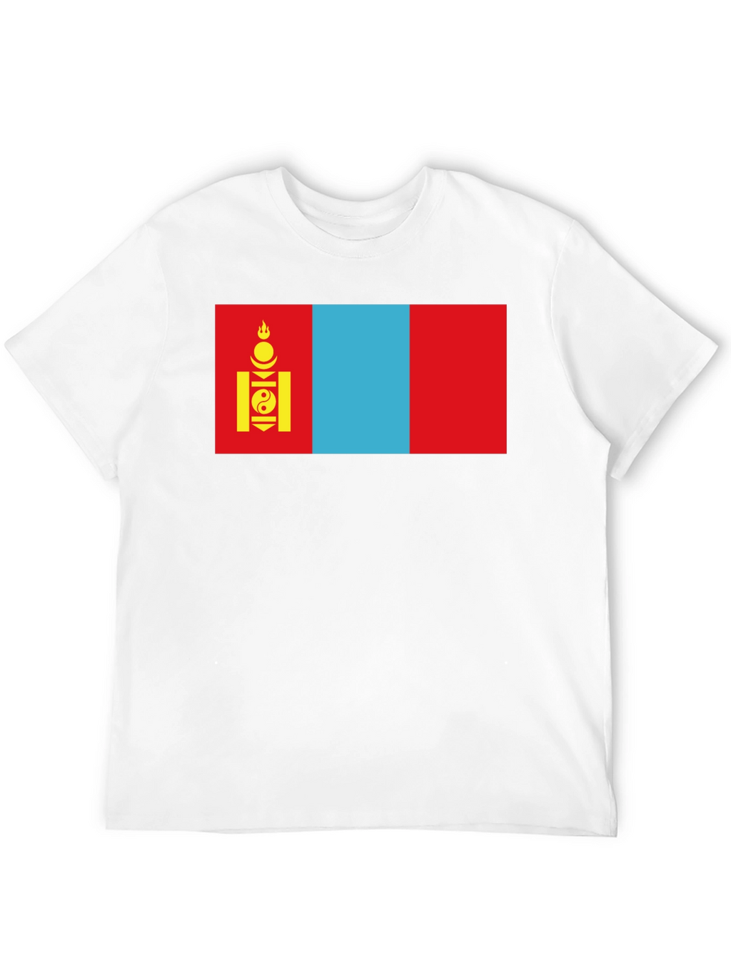 Camiseta Negra con Bandera de Mongolia