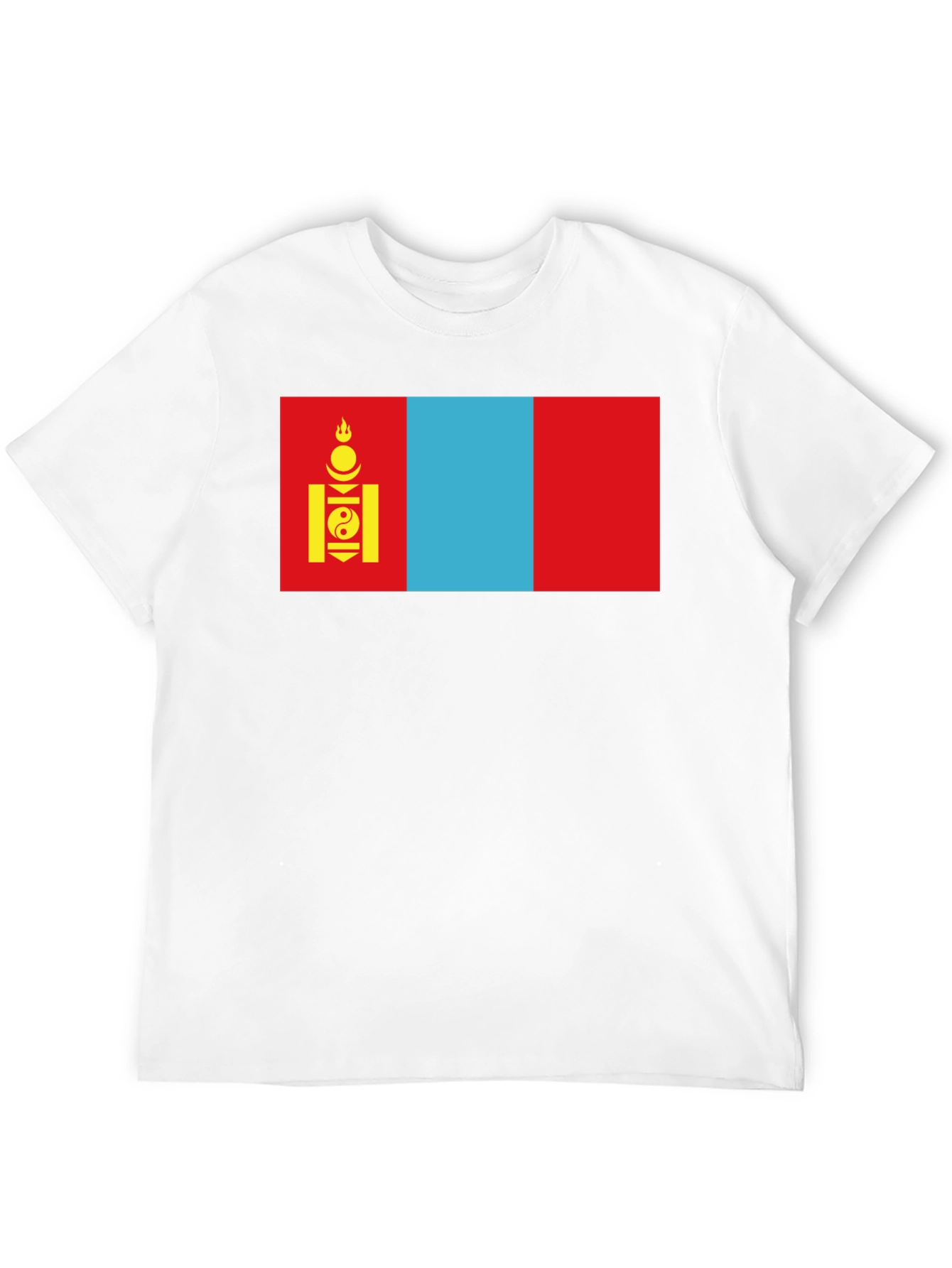 Camiseta Negra con Bandera de Mongolia