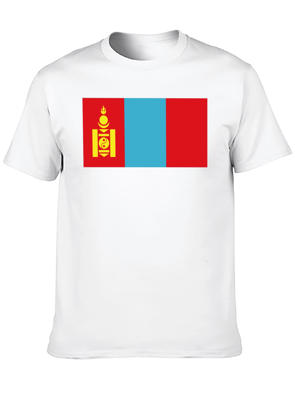 Camiseta Negra con Bandera de Mongolia