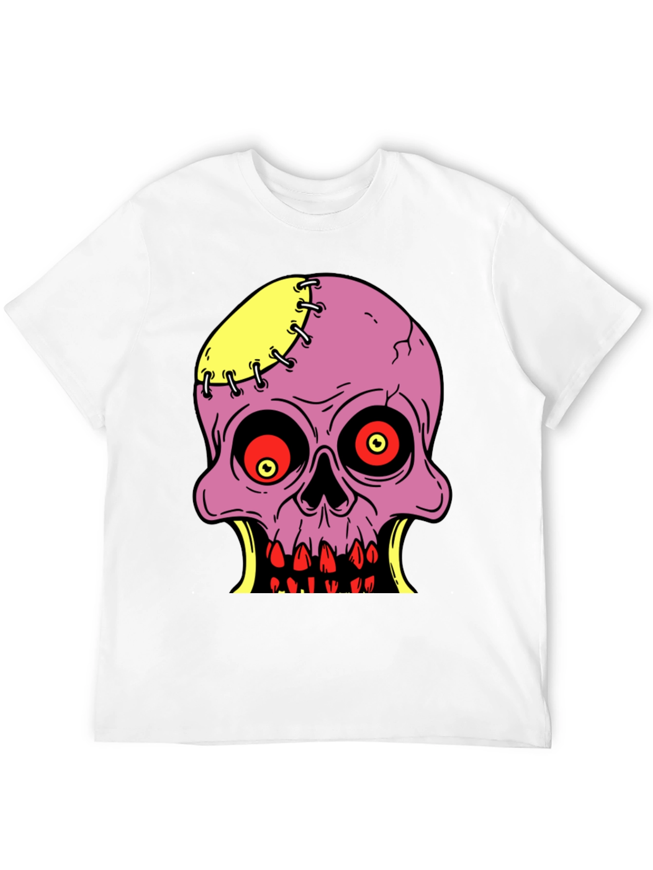 Camiseta Negra con Diseño de Calavera Zombie