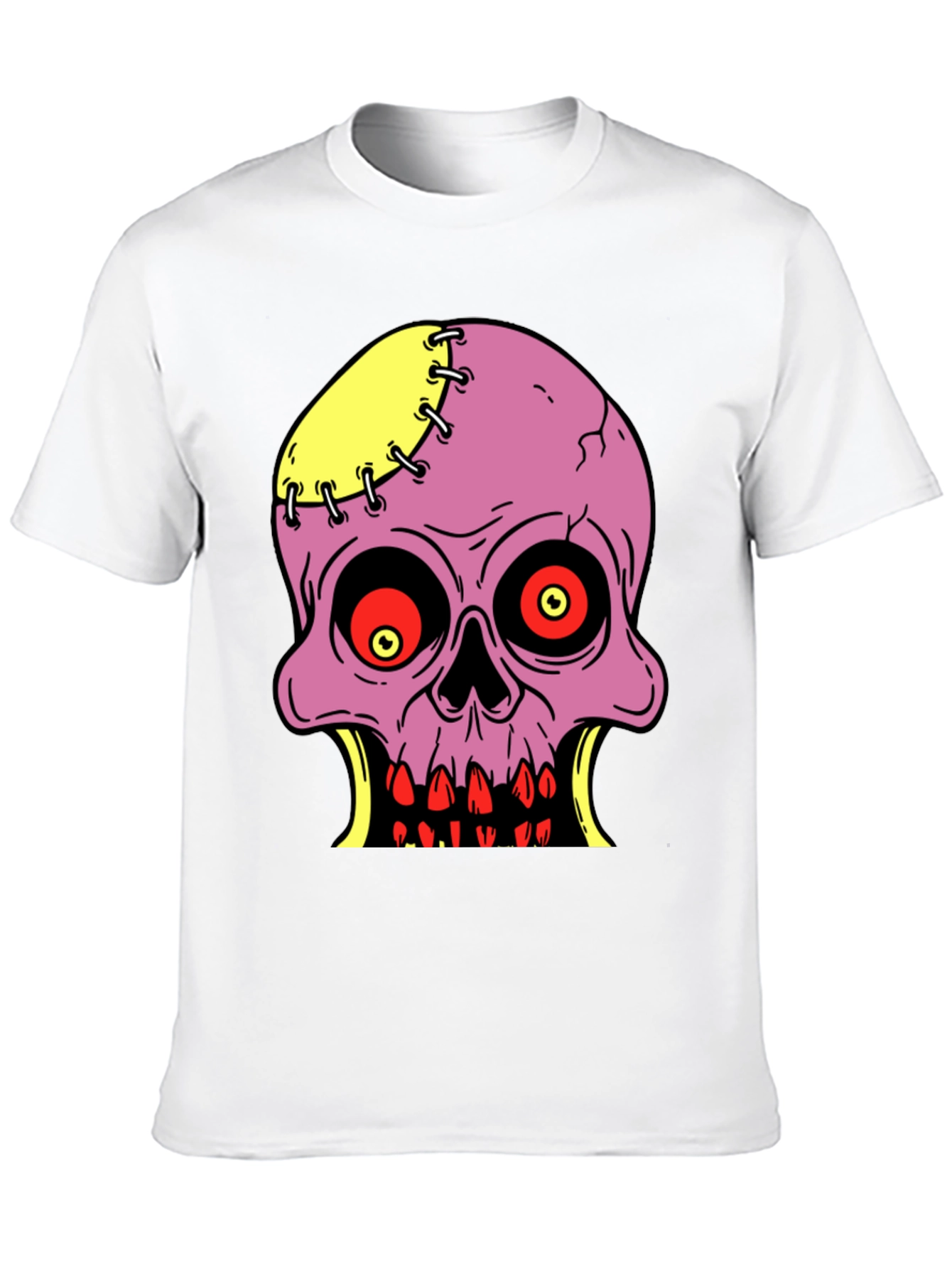 Camiseta Negra con Diseño de Calavera Zombie