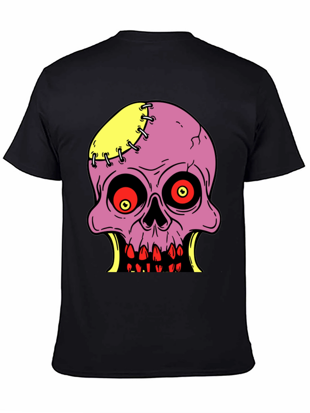 Camiseta Negra con Diseño de Calavera Zombie