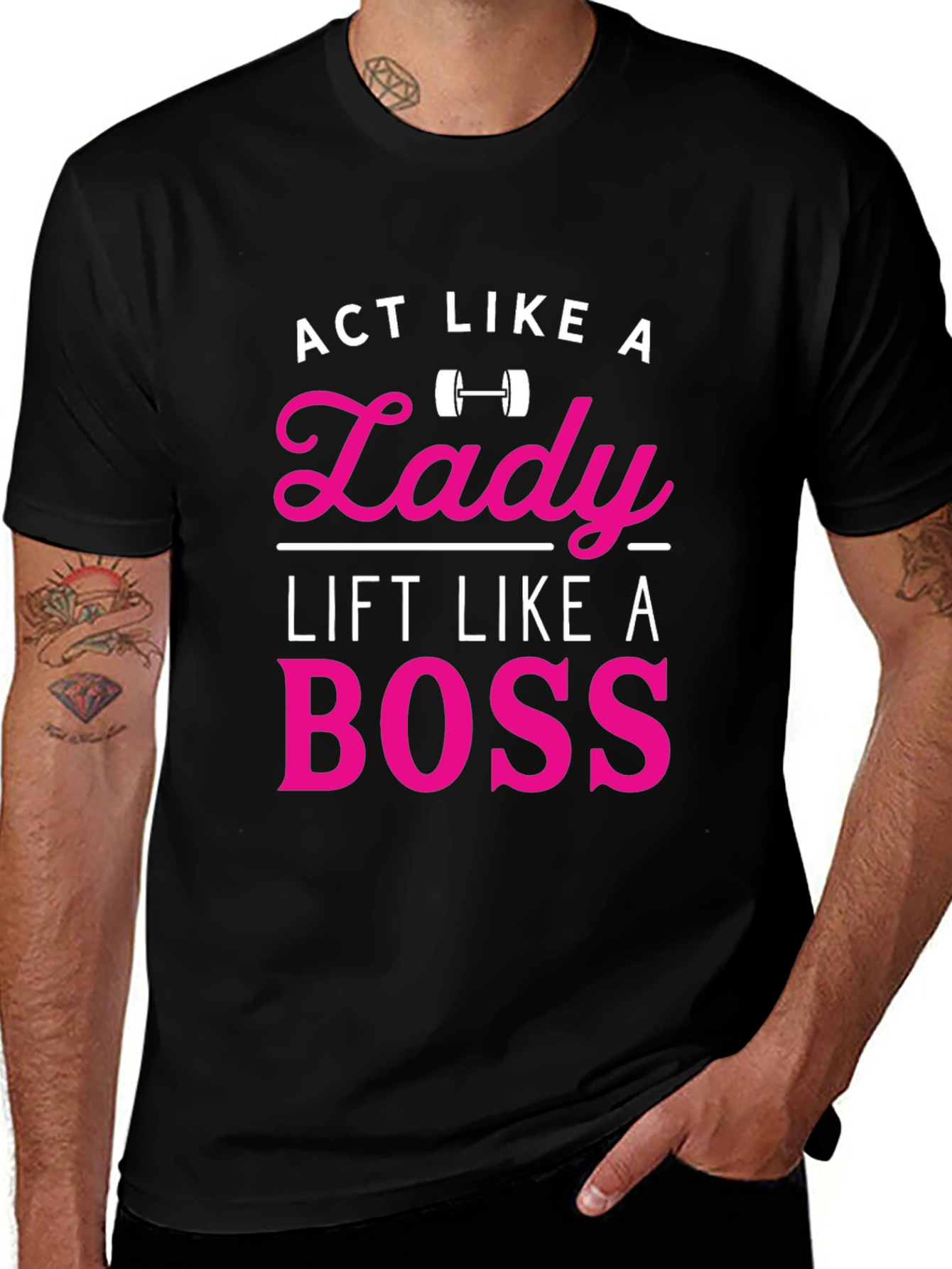 Camiseta Negra con Diseño Act Like a Lady