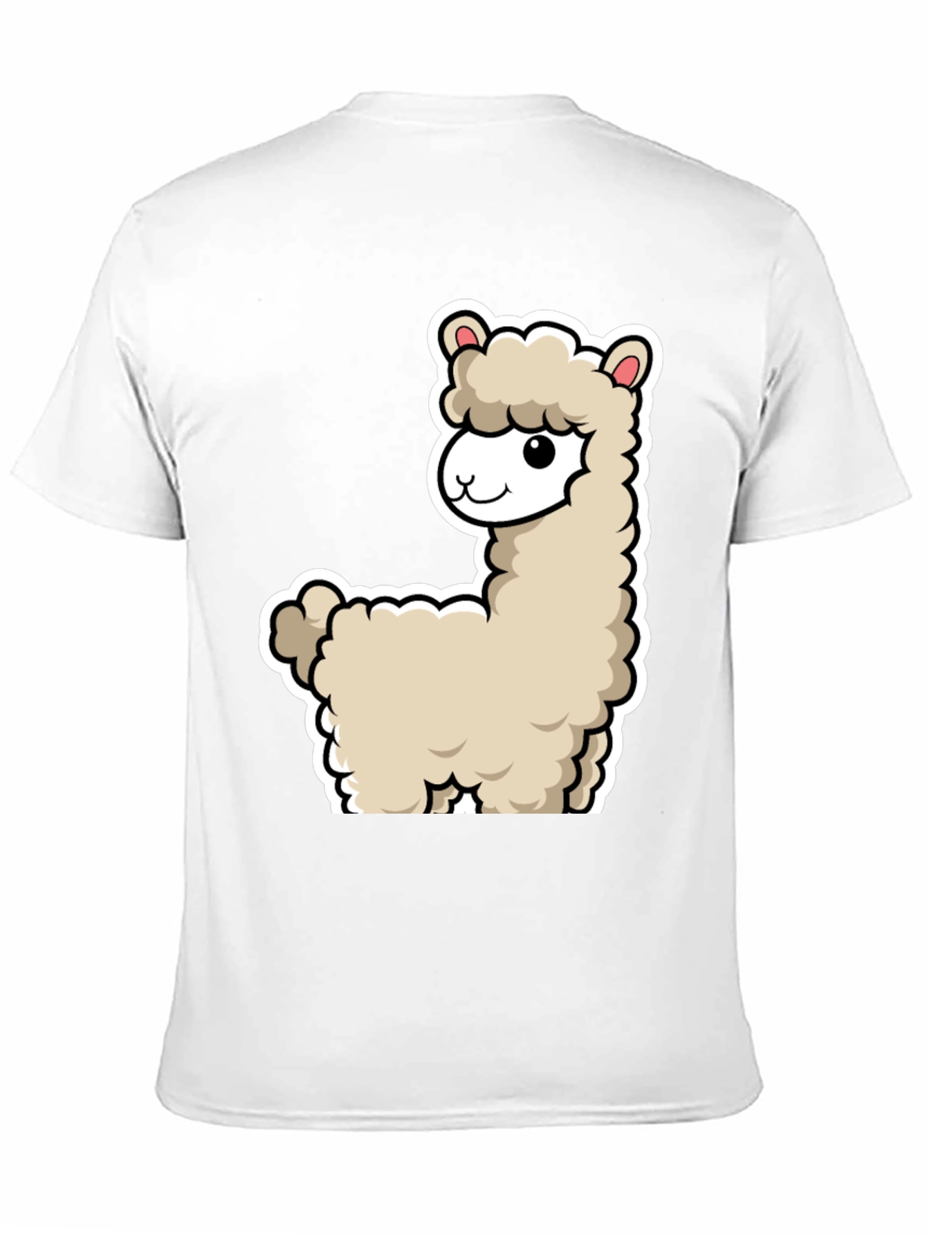 Camiseta Negra con Diseño de Llama Adorable