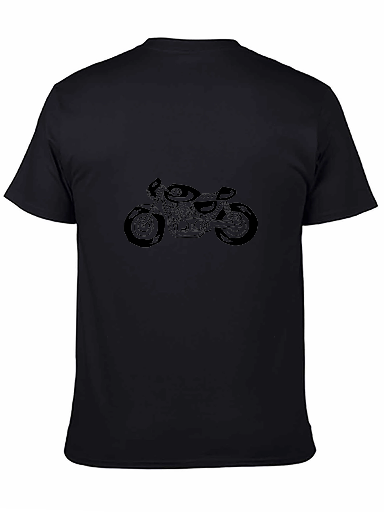 Camiseta Negra con Diseño de Motocicleta Clásica