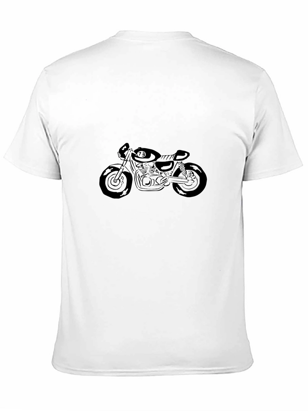 Camiseta Negra con Diseño de Motocicleta Clásica
