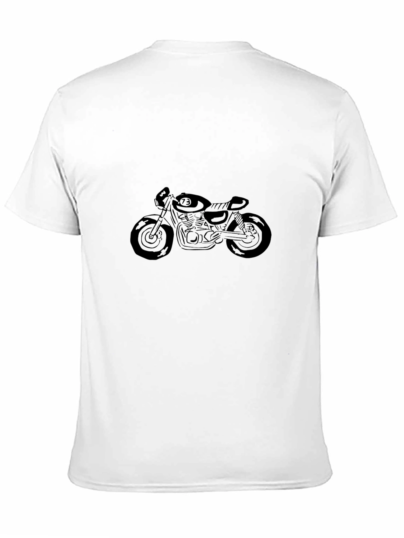 Camiseta Negra con Diseño de Motocicleta Clásica