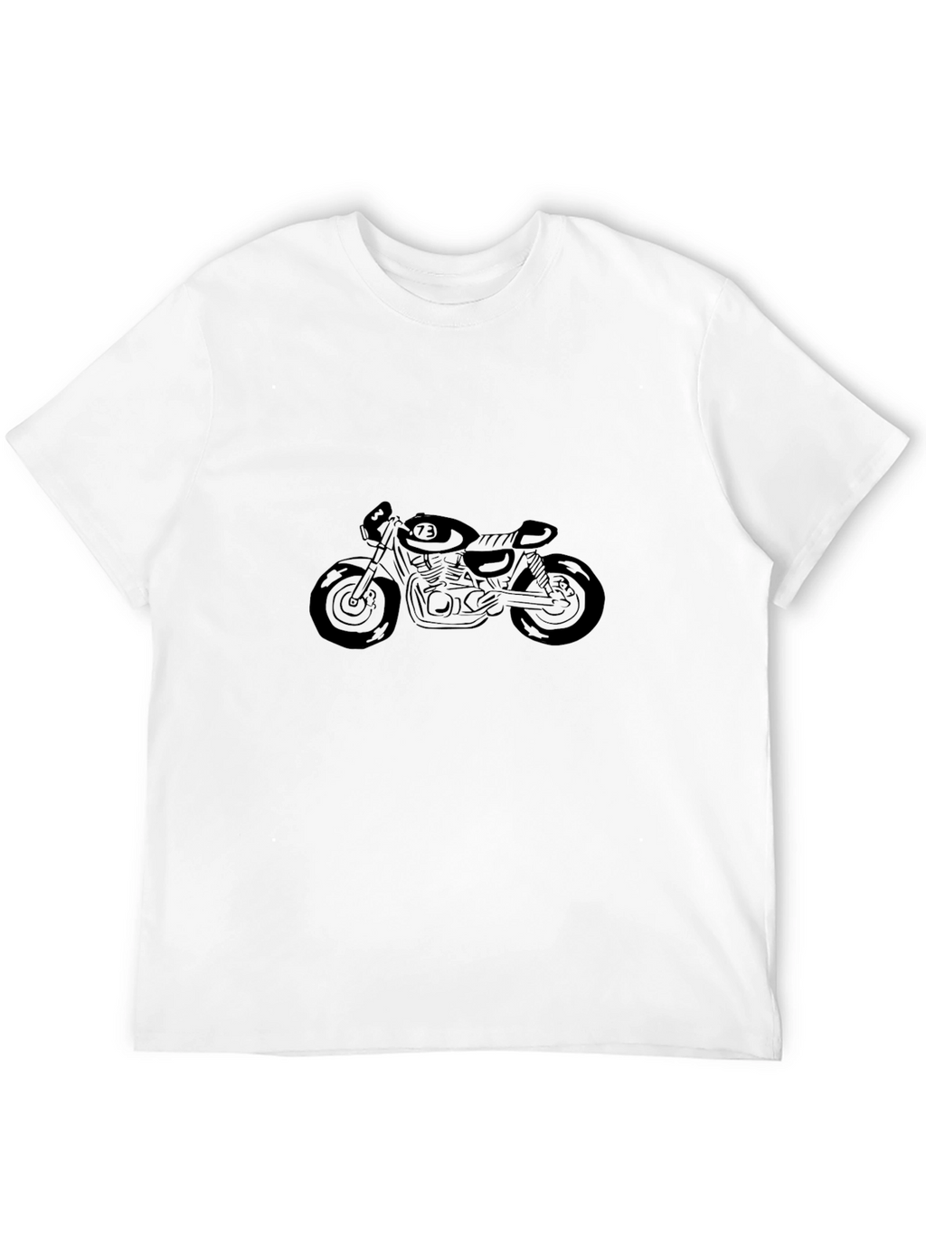 Camiseta Negra con Diseño de Motocicleta Clásica