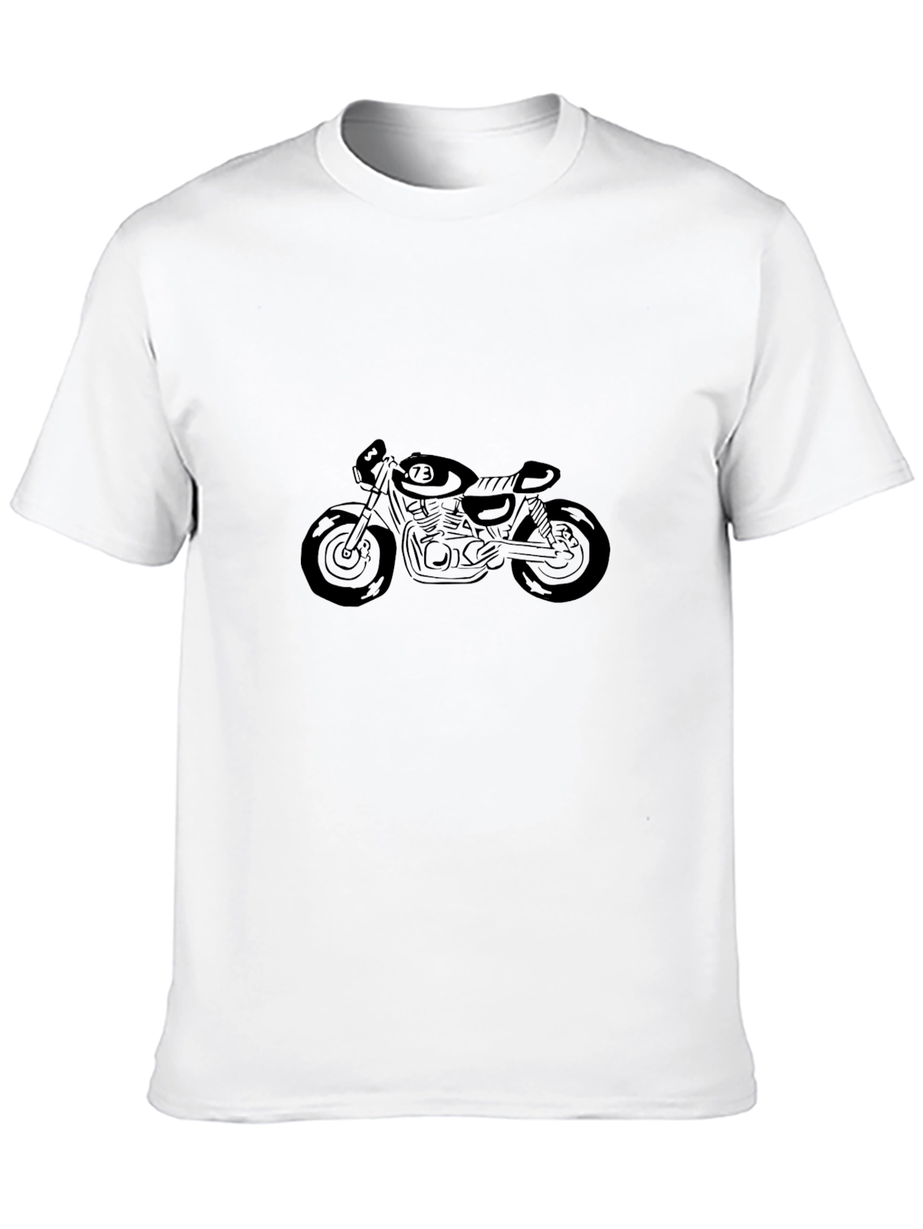 Camiseta Negra con Diseño de Motocicleta Clásica
