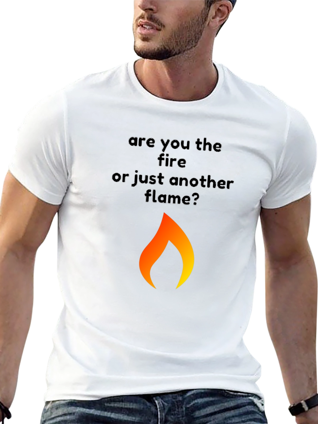 Camiseta Negra con Diseño de Fuego Inspirador