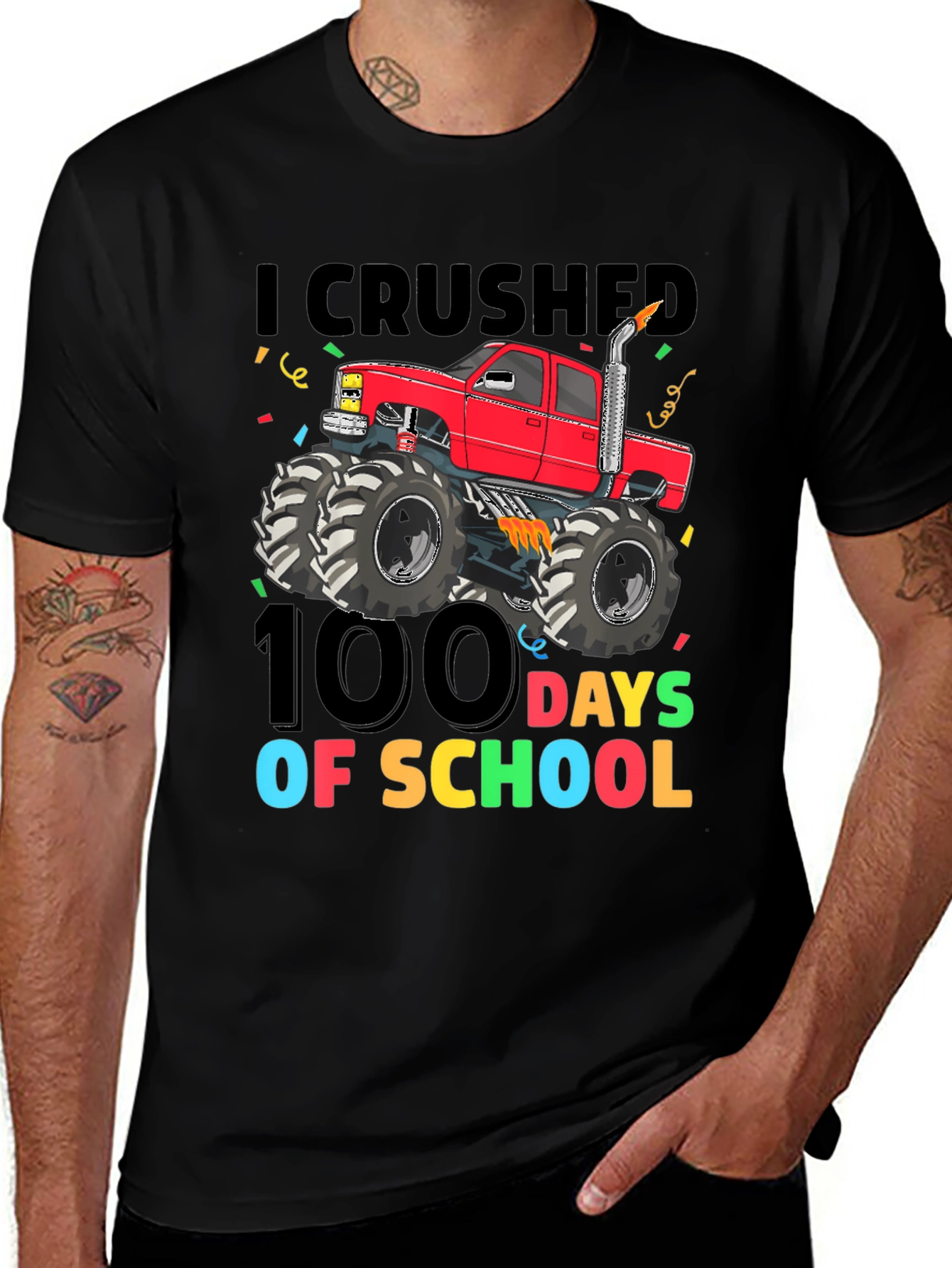 Camiseta 100 Días de Escuela con Camioneta Monstruo