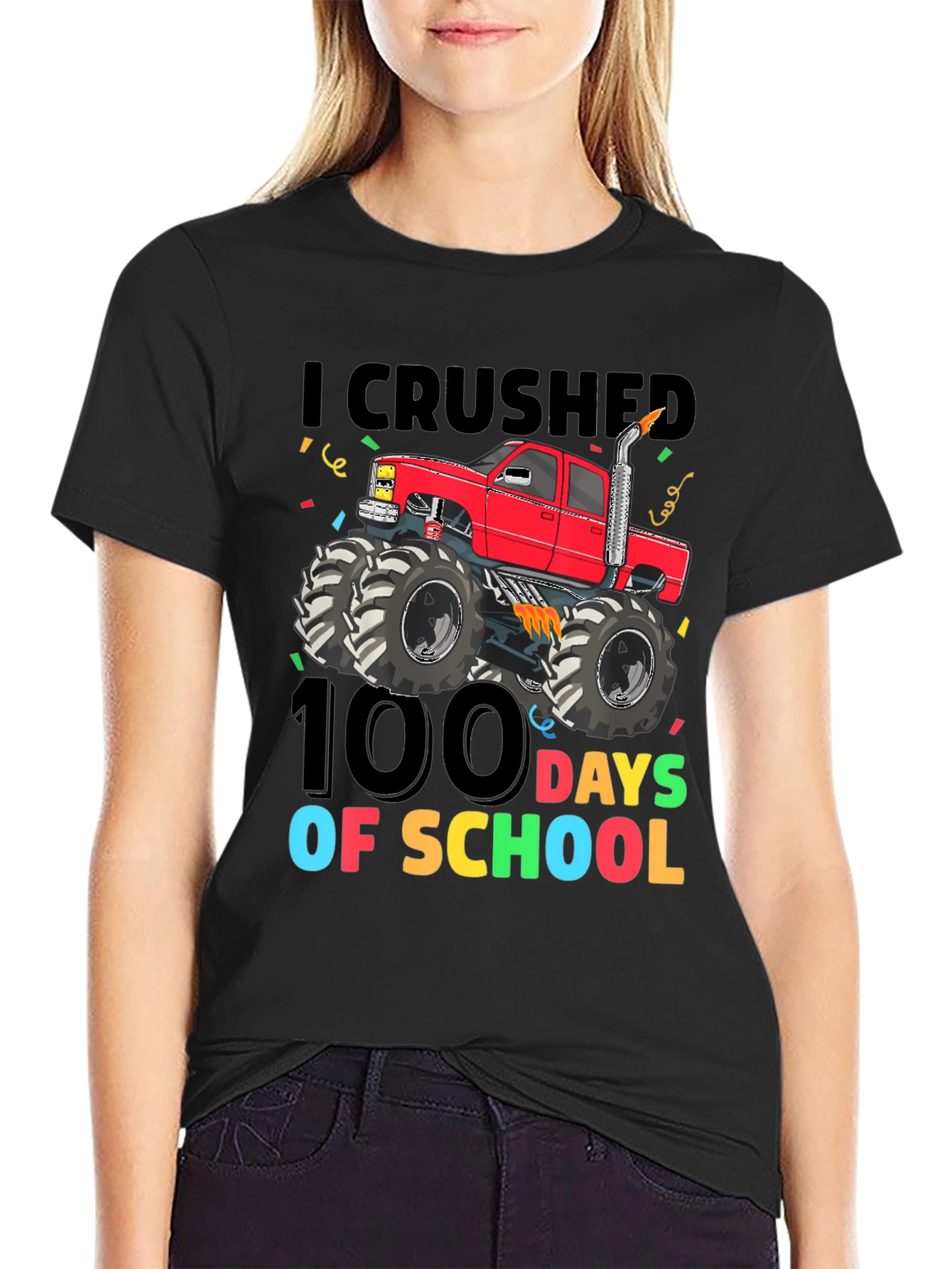 Camiseta 100 Días de Escuela con Camioneta Monstruo