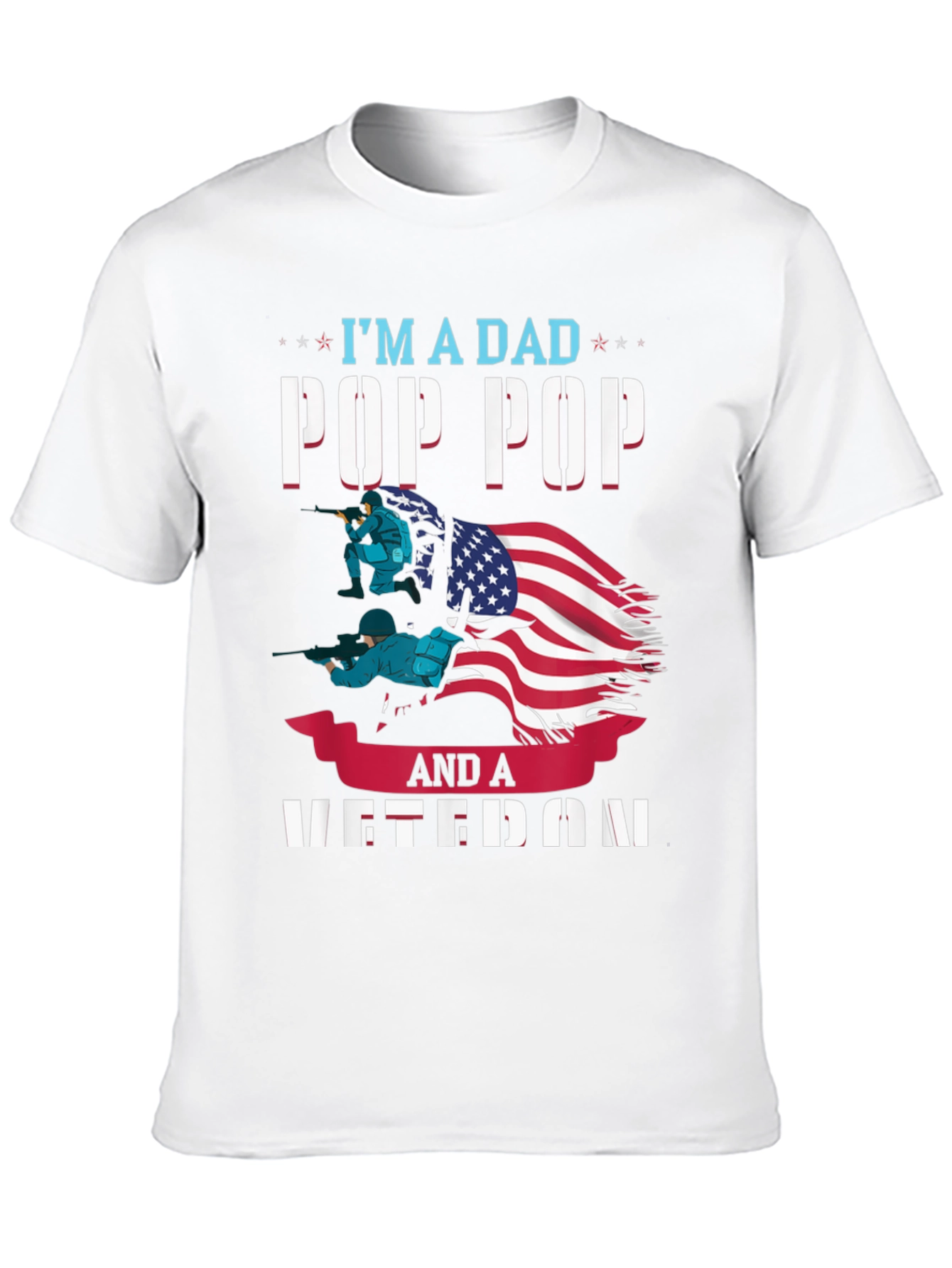 Camiseta Hombre: Papá Pop Pop y Veterano