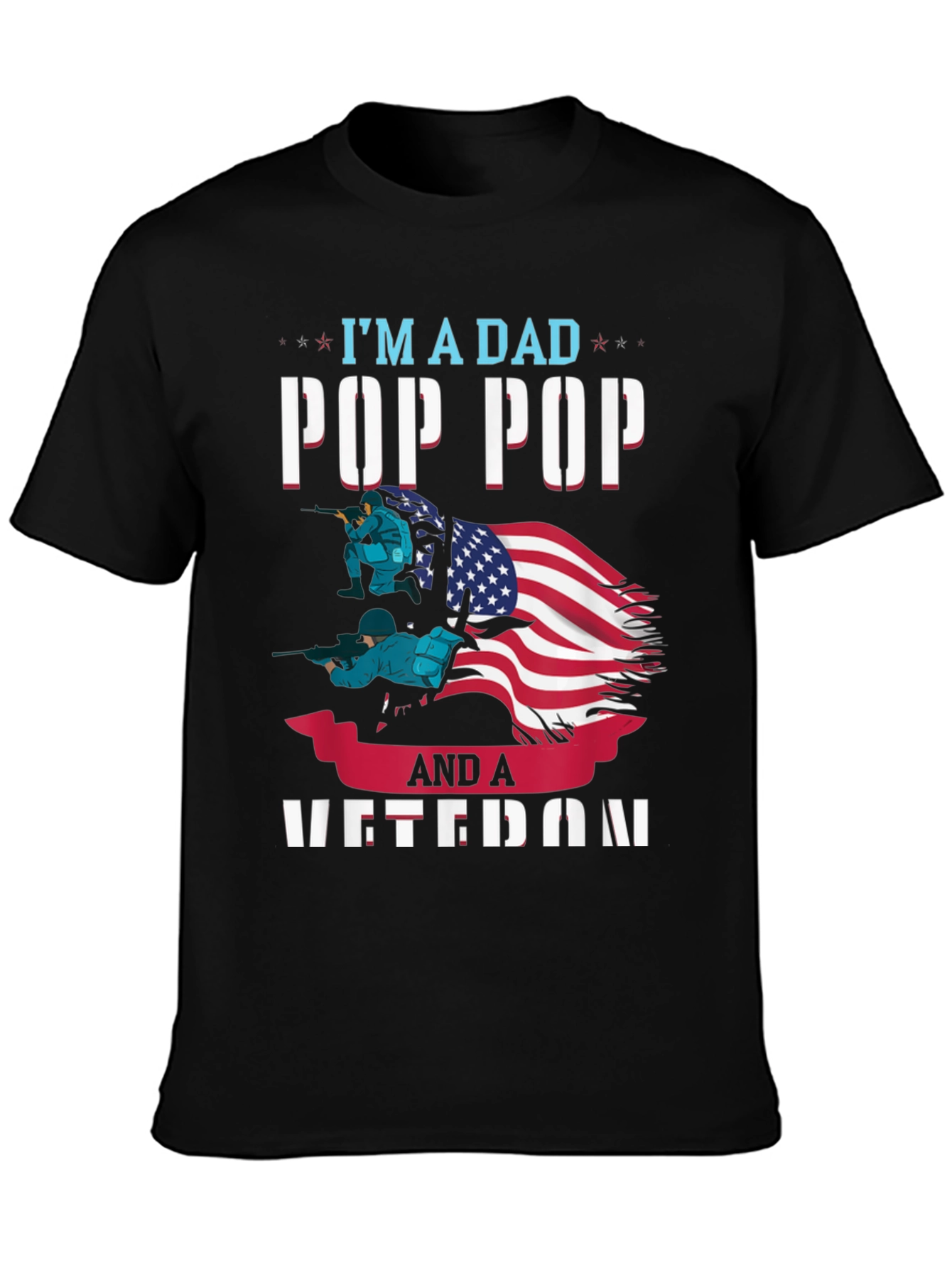 Camiseta Hombre: Papá Pop Pop y Veterano