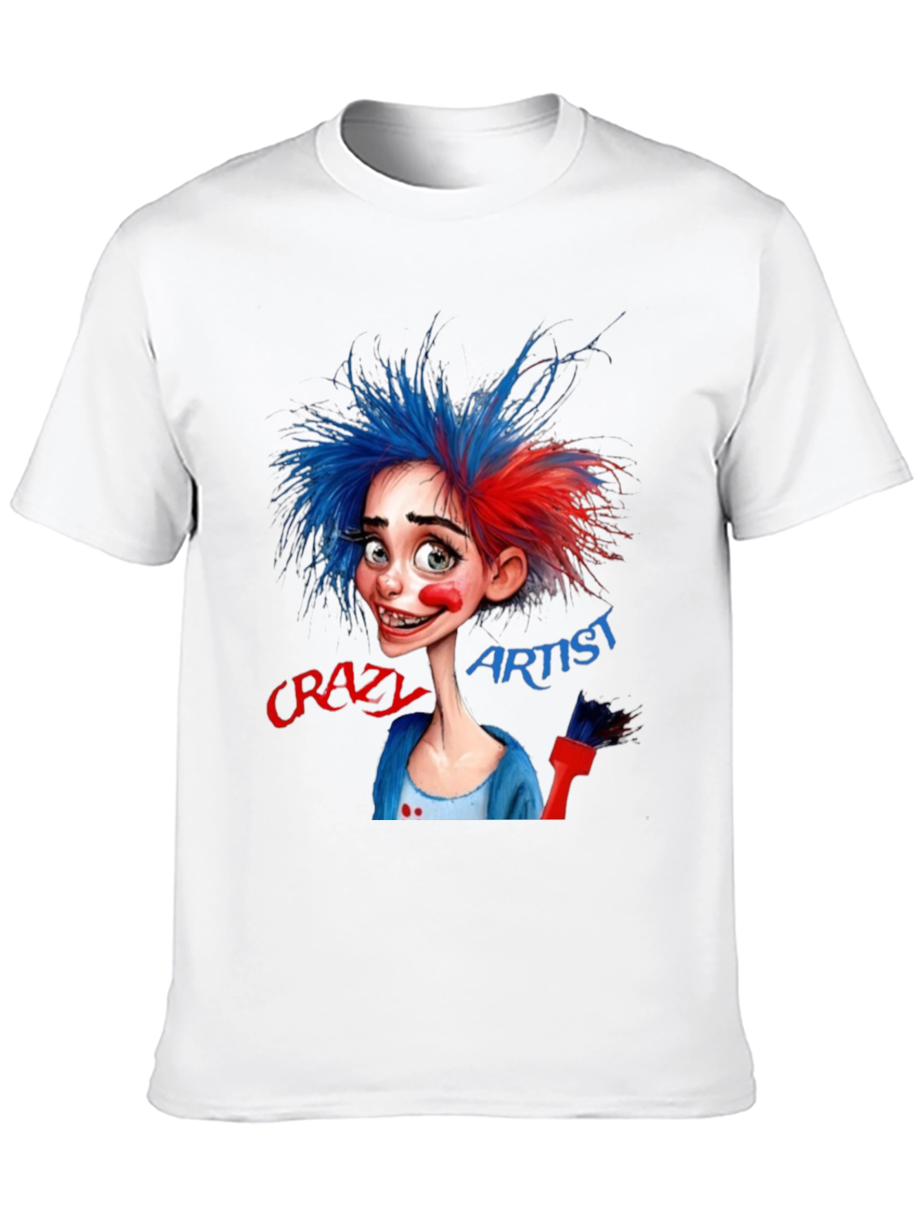 Camiseta Negra Artista Crazy Artist Estilo Dibujo