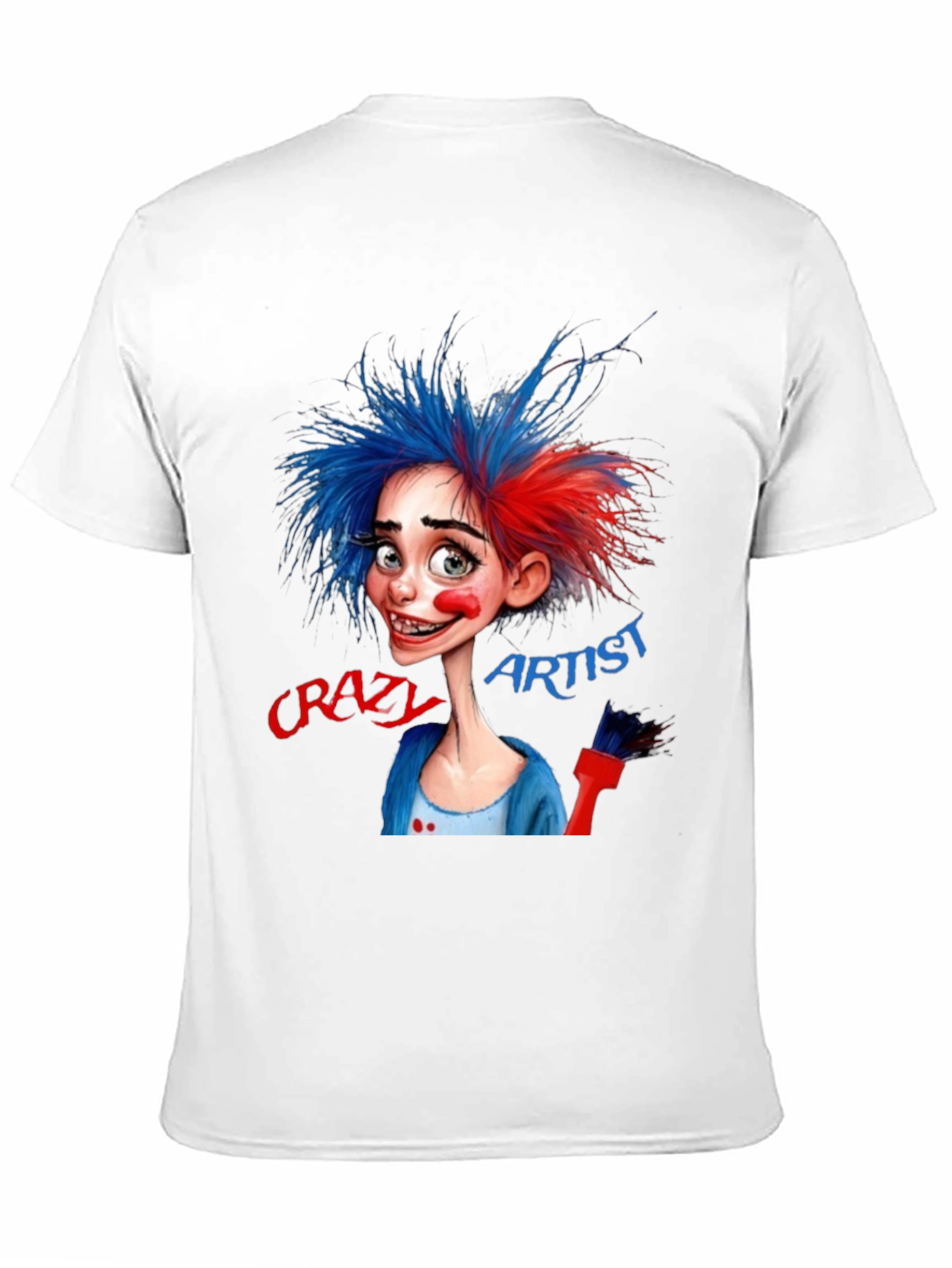 Camiseta Negra Artista Crazy Artist Estilo Dibujo