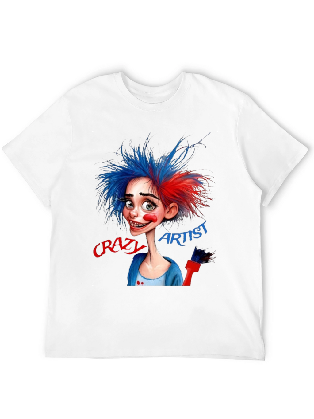 Camiseta Negra Artista Crazy Artist Estilo Dibujo