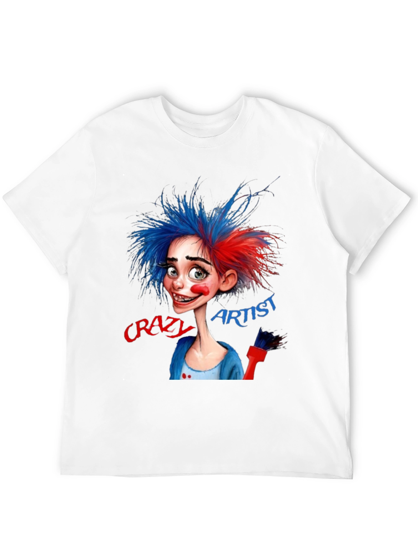Camiseta Negra Artista Crazy Artist Estilo Dibujo