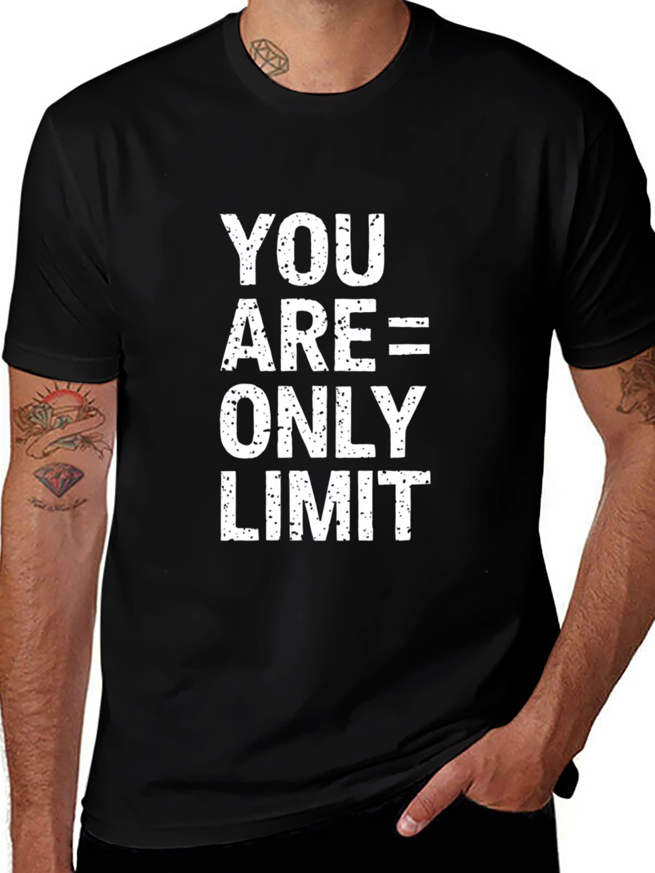 Camiseta motivacional negra: Tú eres tu único límite