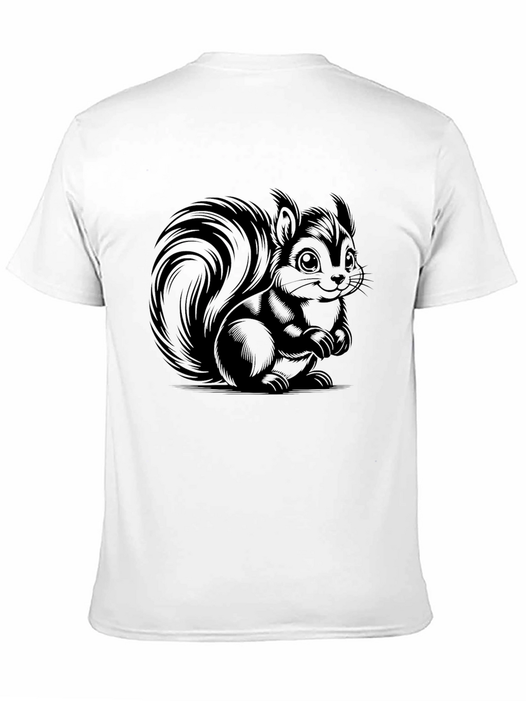 Camiseta Negra con Dibujo de Ardilla Animada