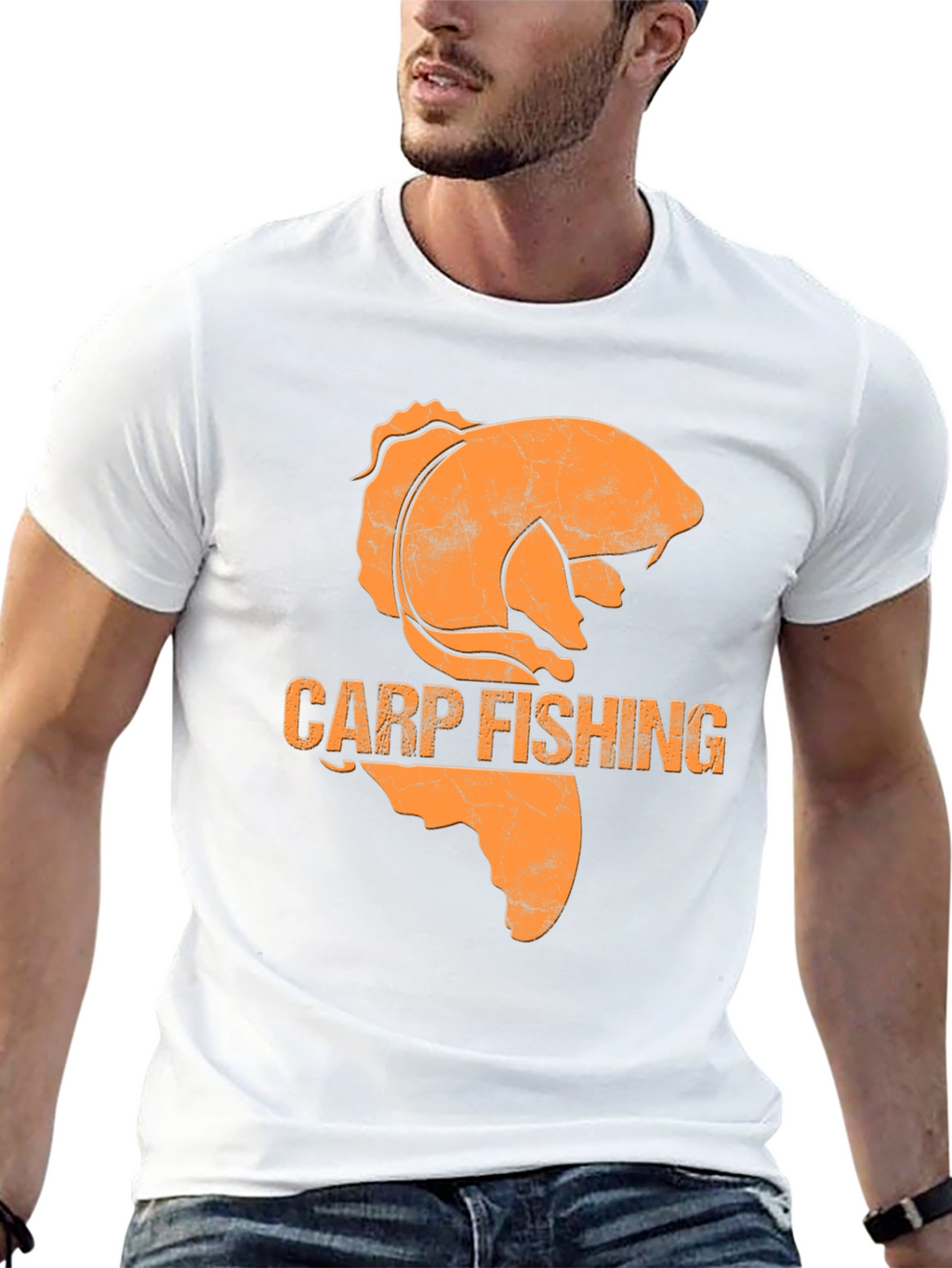 Camiseta Hombre Negra Pesca Carpa