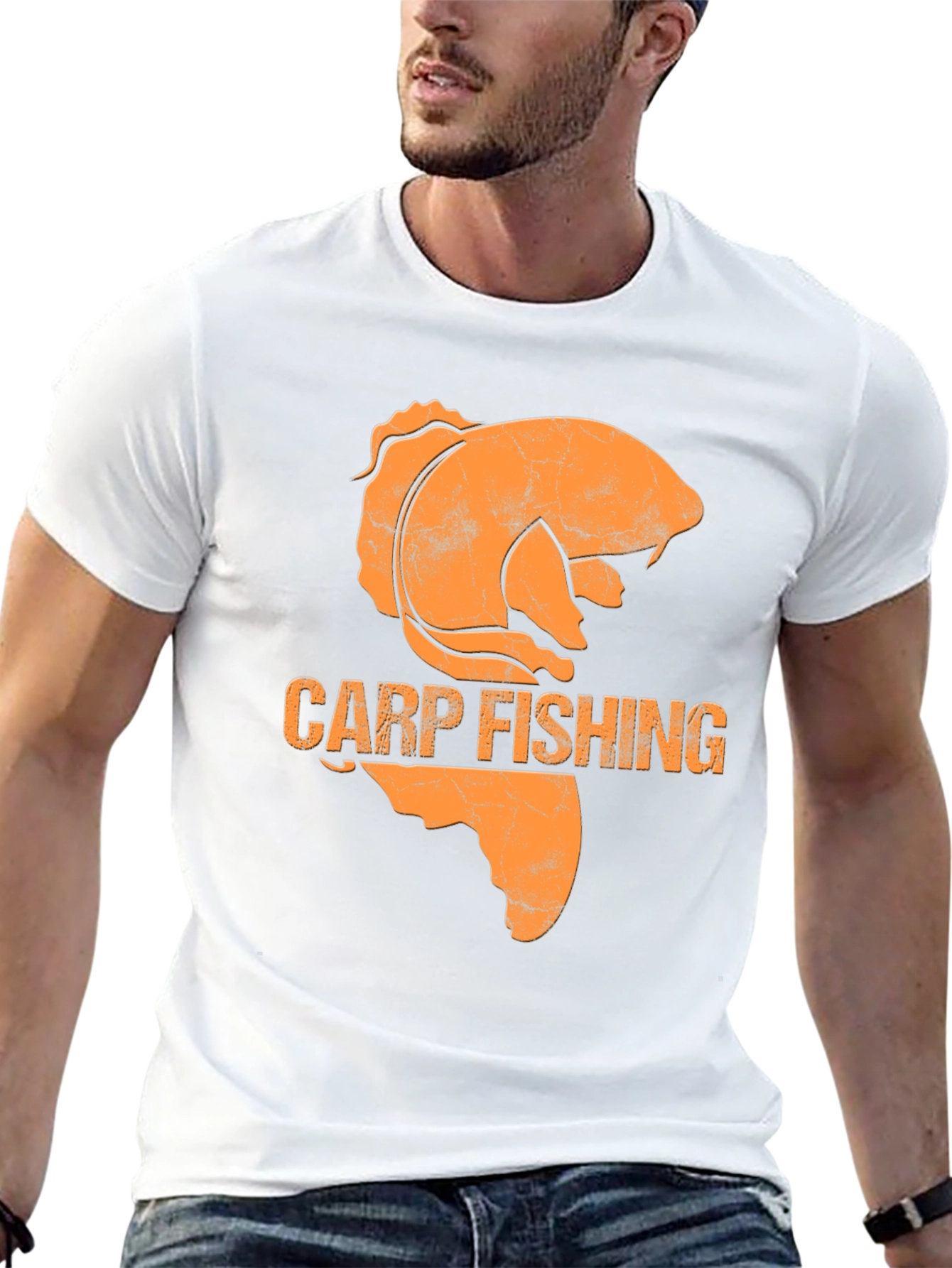 Camiseta Hombre Negra Pesca Carpa