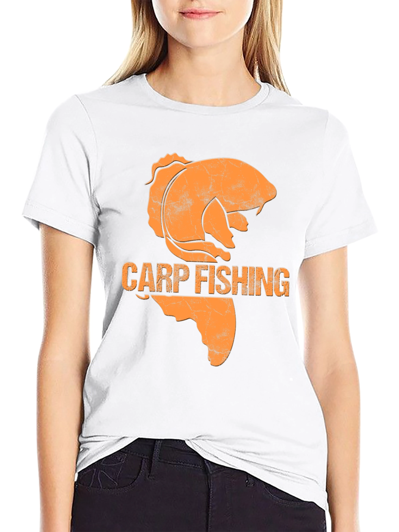 Camiseta Hombre Negra Pesca Carpa