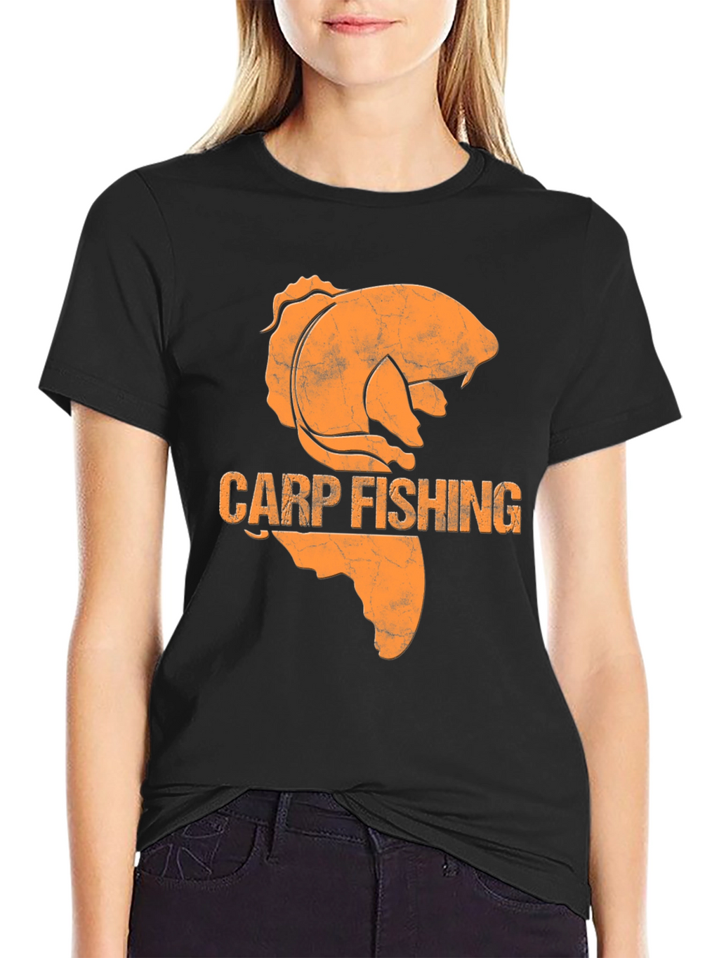 Camiseta Hombre Negra Pesca Carpa