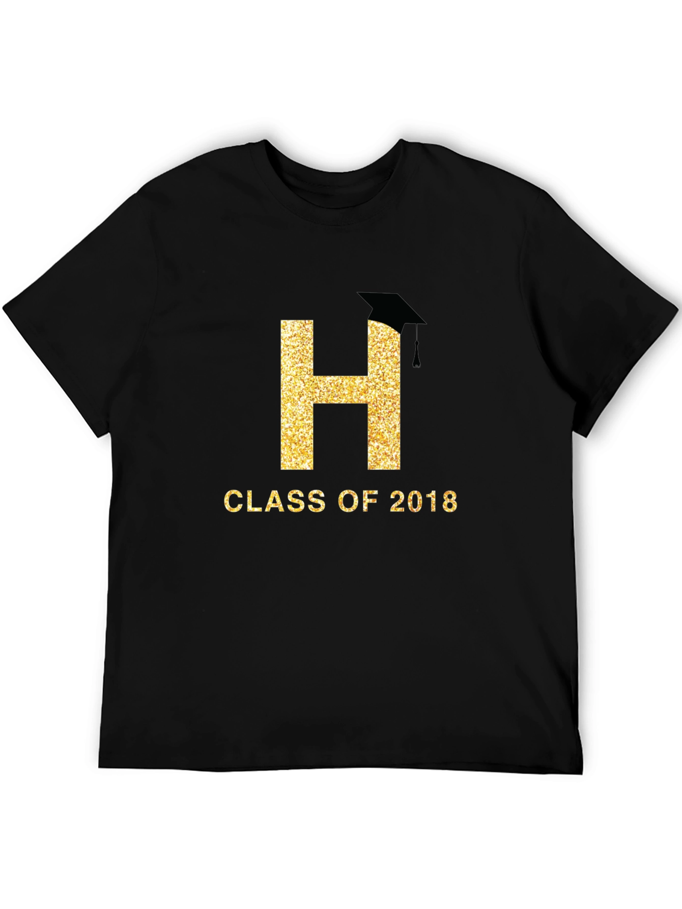 Camiseta Negra Clase de 2018 con Letra H Dorada