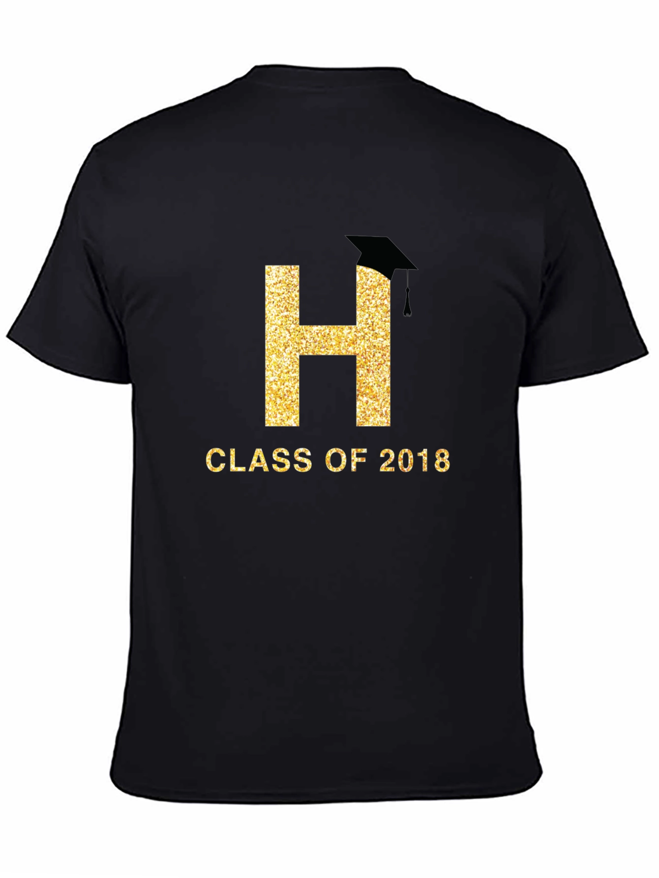 Camiseta Negra Clase de 2018 con Letra H Dorada