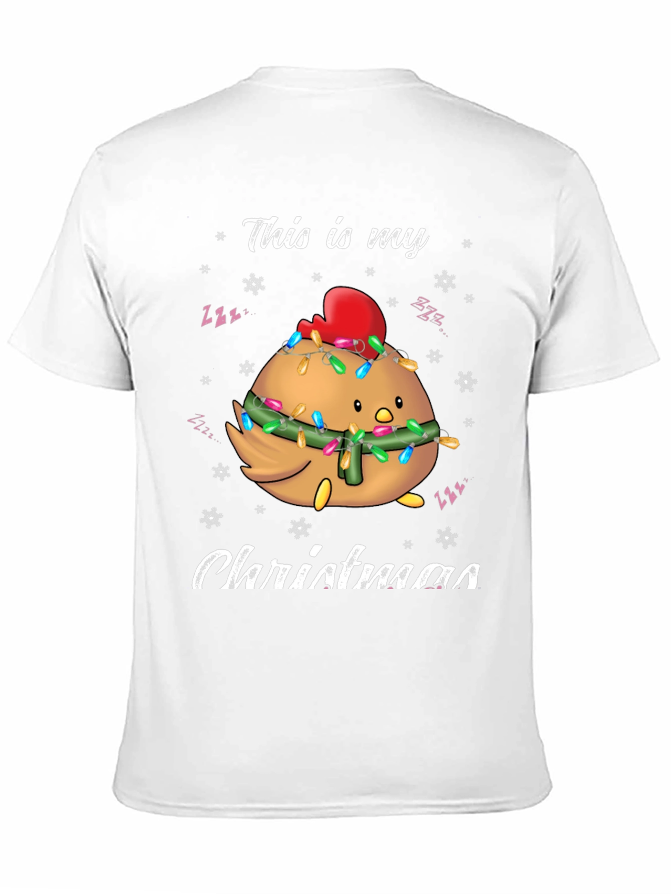Camiseta Navideña con Diseño de Pollo Decorado