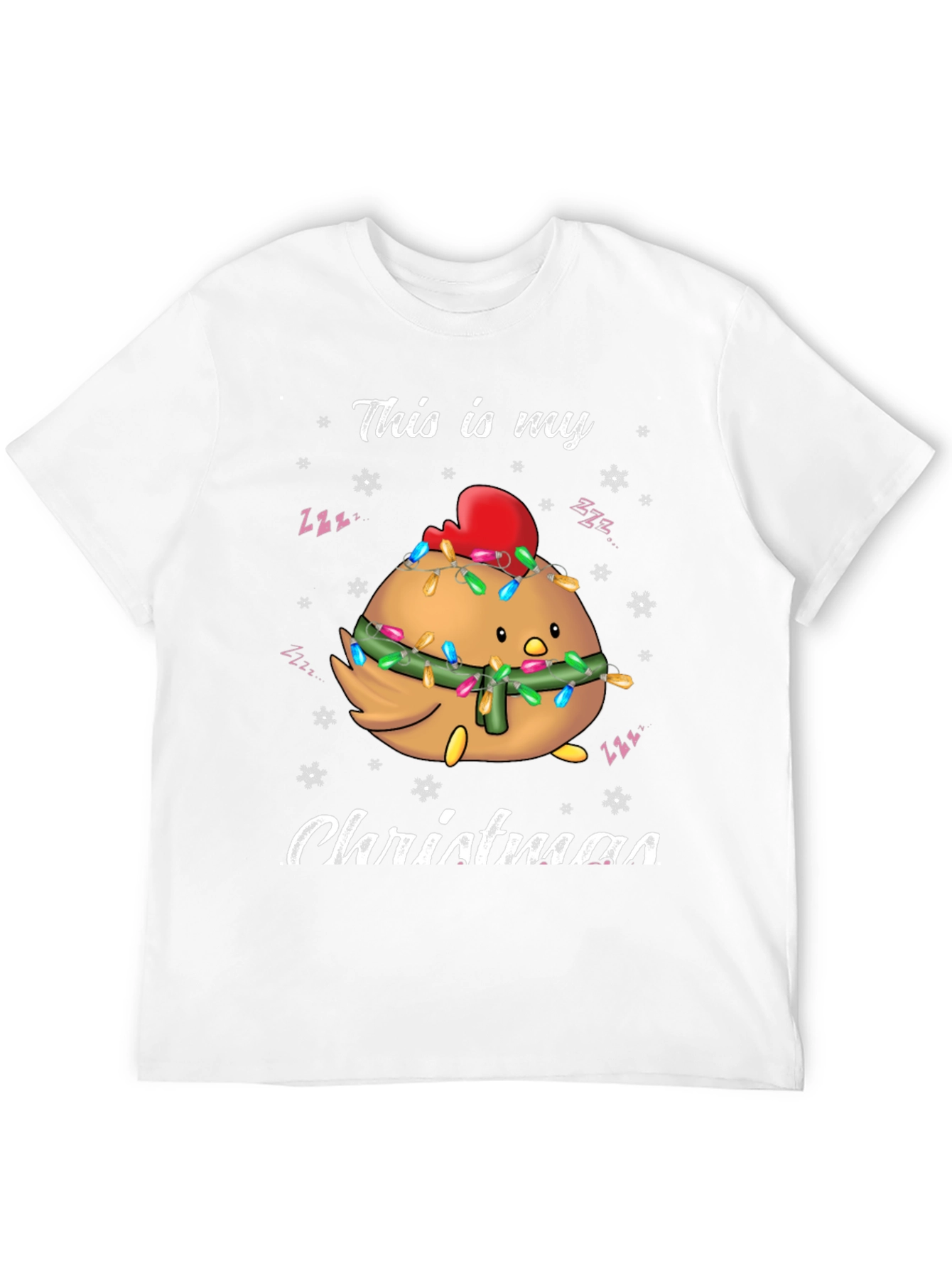 Camiseta Navideña con Diseño de Pollo Decorado