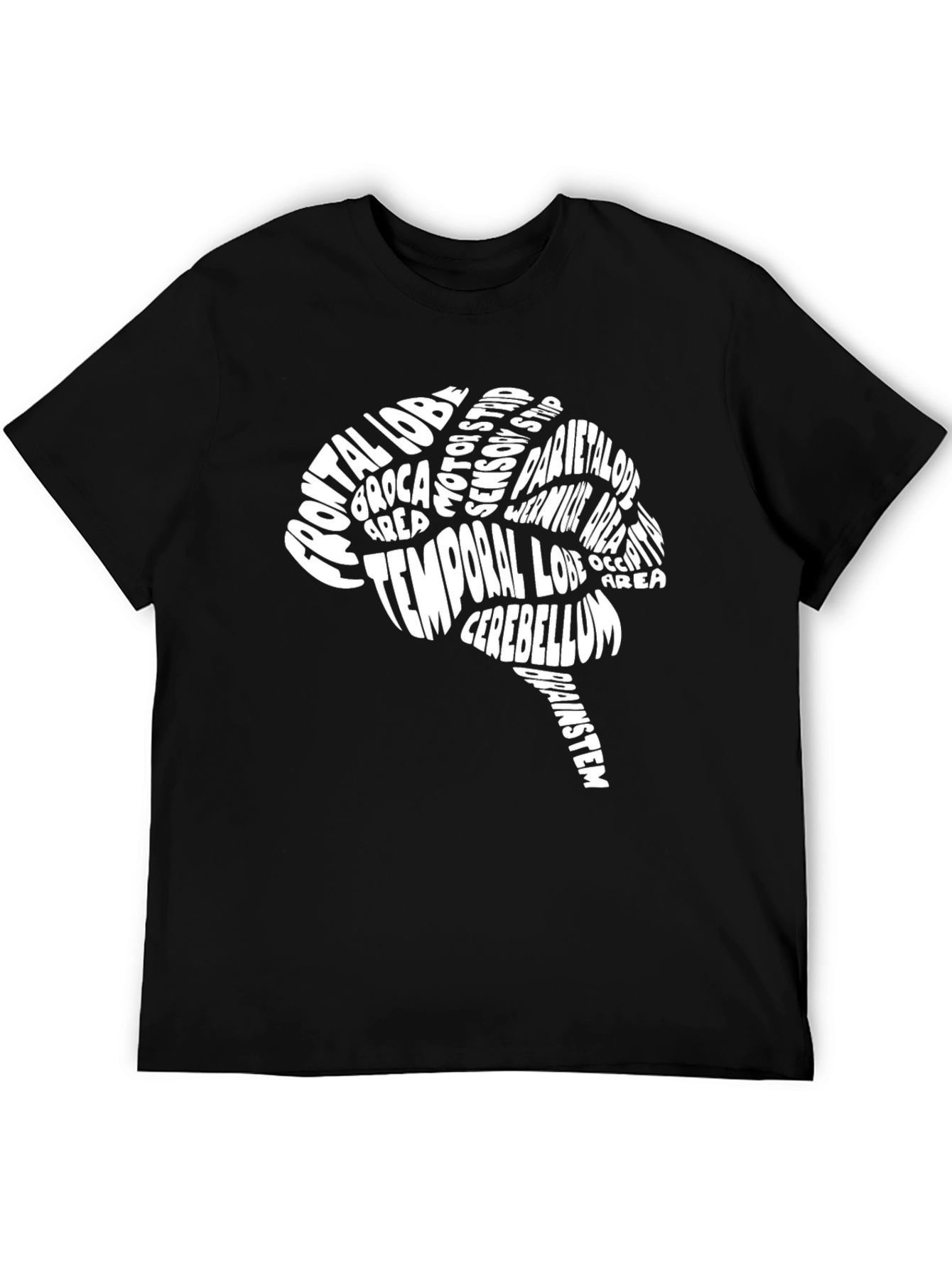 Camiseta Negra Cerebro Anatómico - Diseño Único